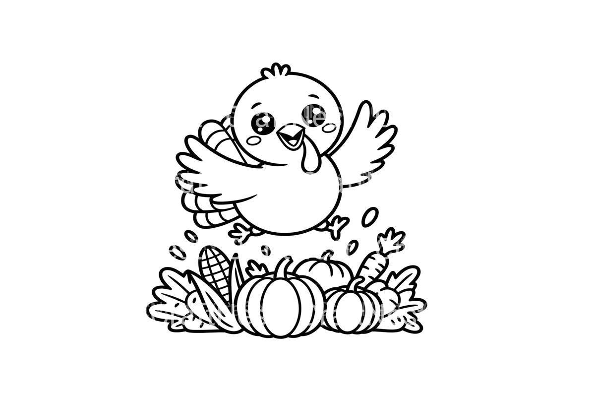 Cute Turkey Thanksgiving Coloring Books