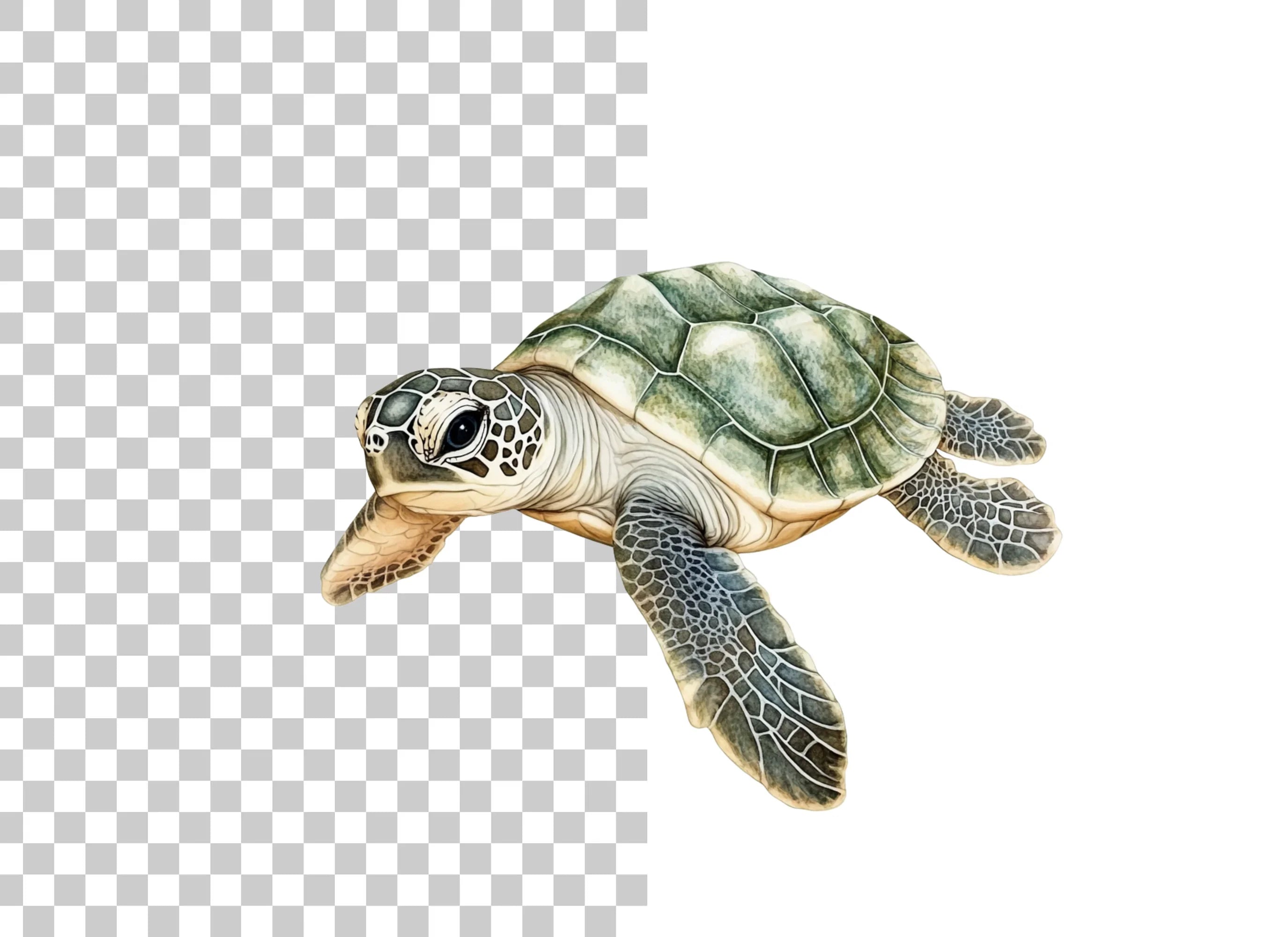 Cute Baby Sea Turtle Clipart Bundle