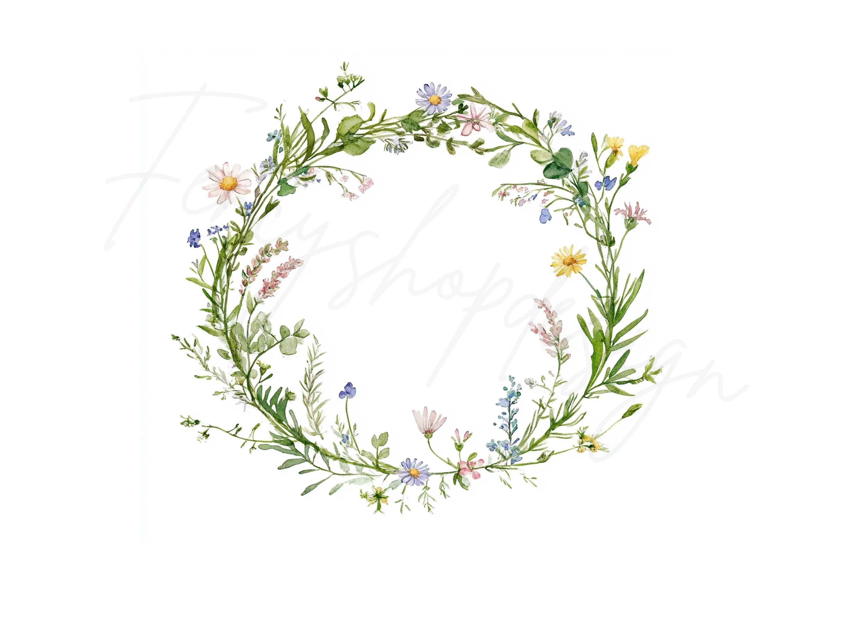 Wildflower Wreaths Clipart Bundle