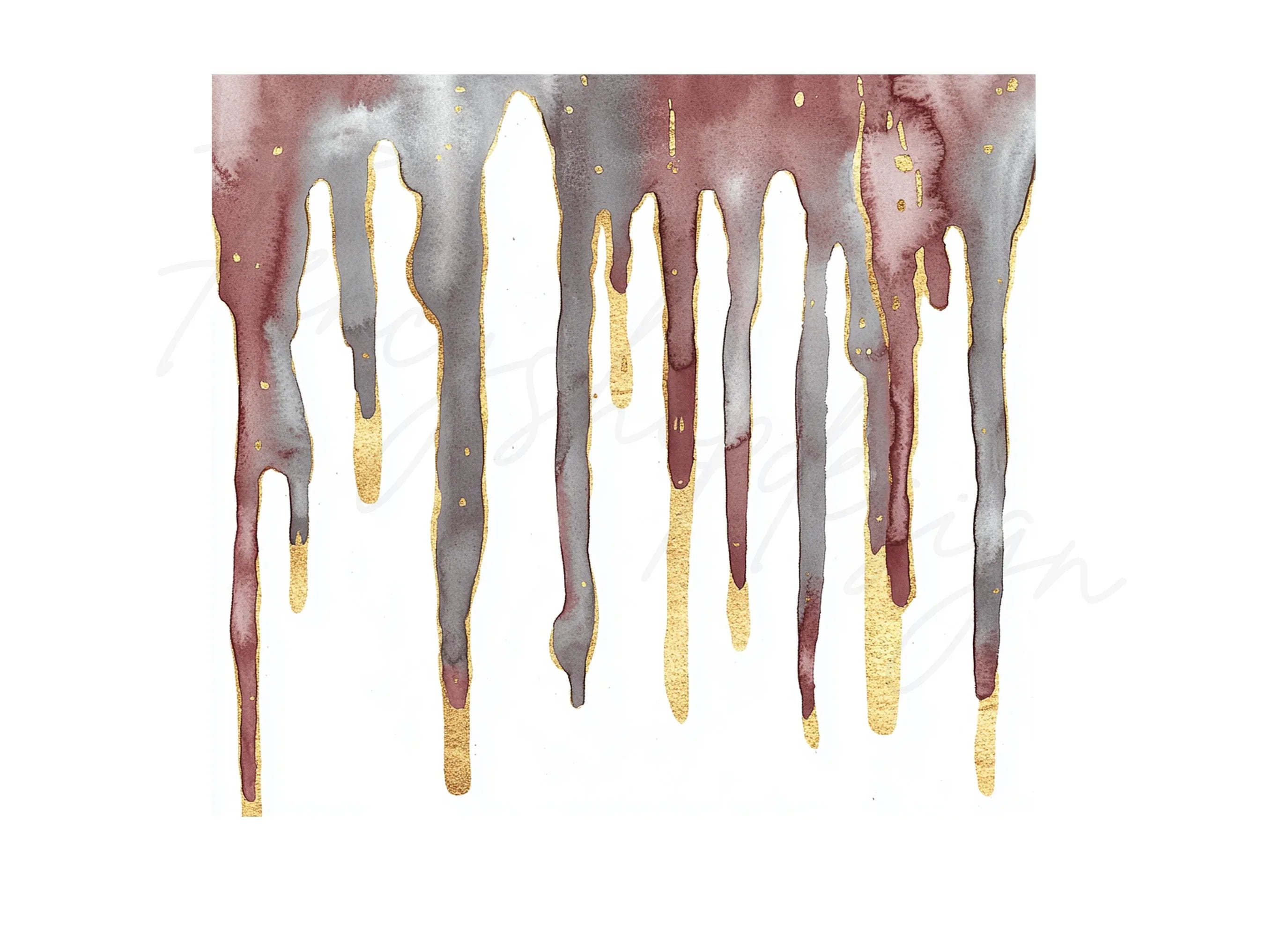 Drips with Gold Accents Clipart Bundle