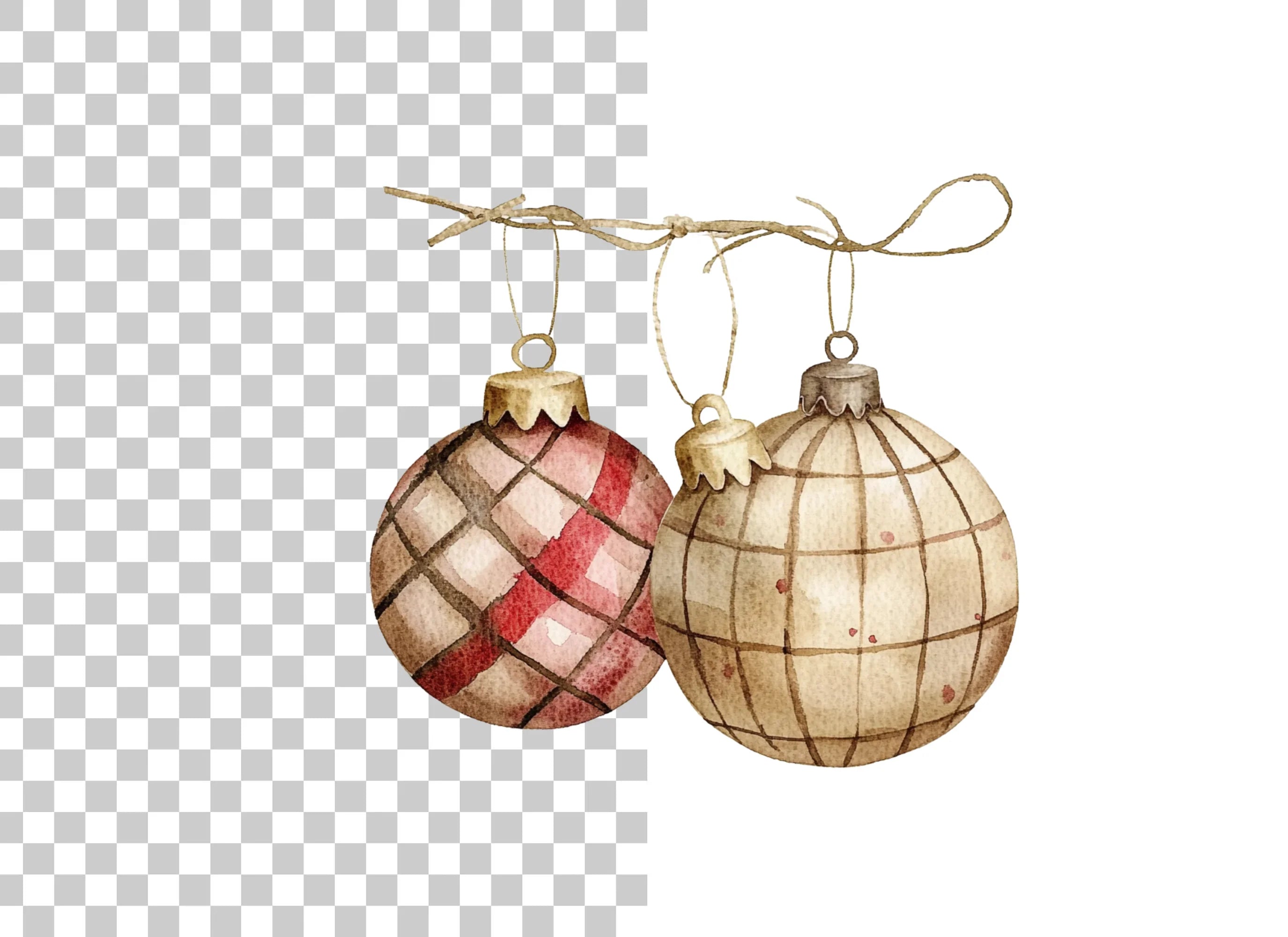 Christmas Ornaments Clipart Bundle