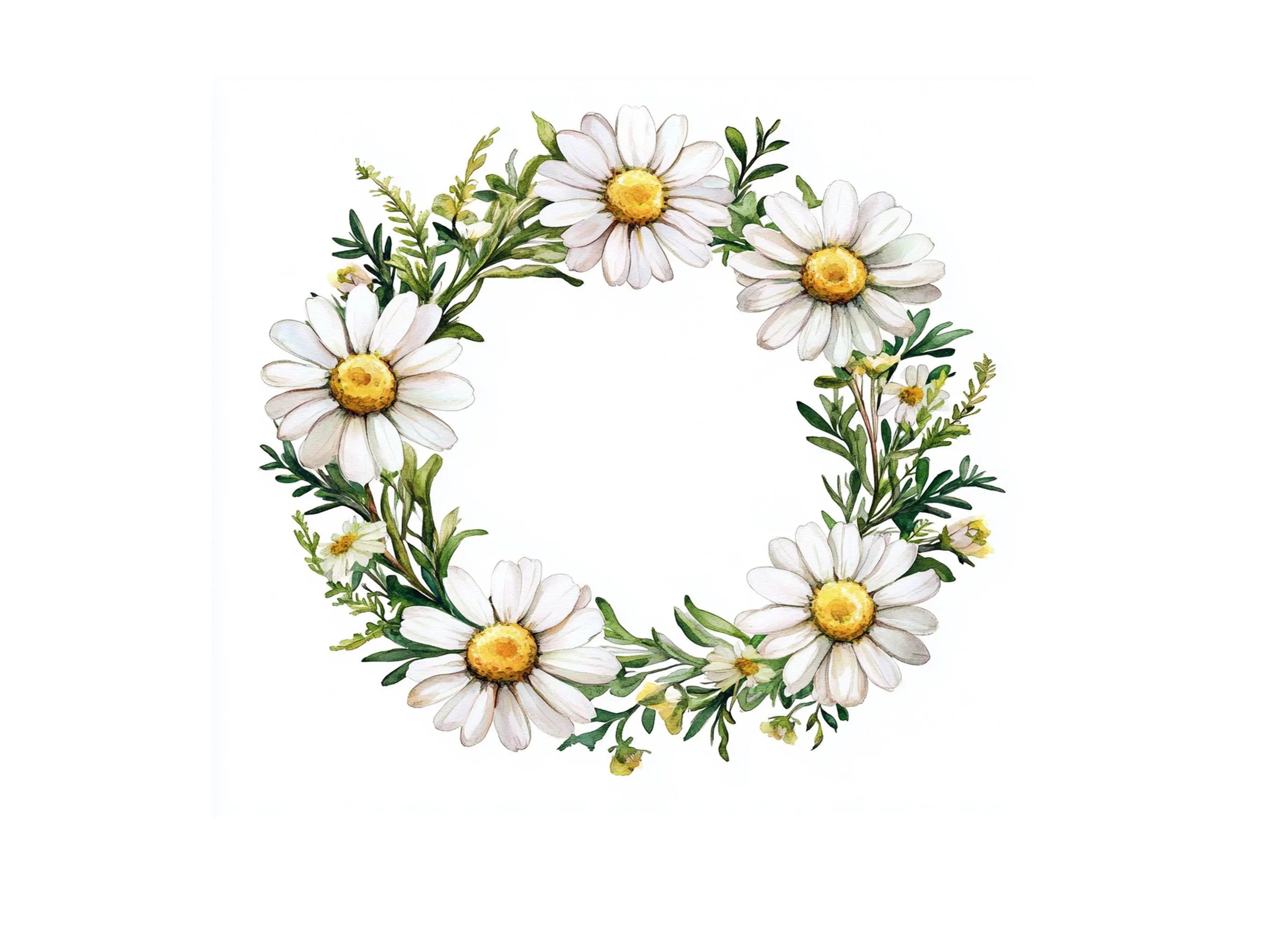 Daisy Wreaths Clipart Bundle