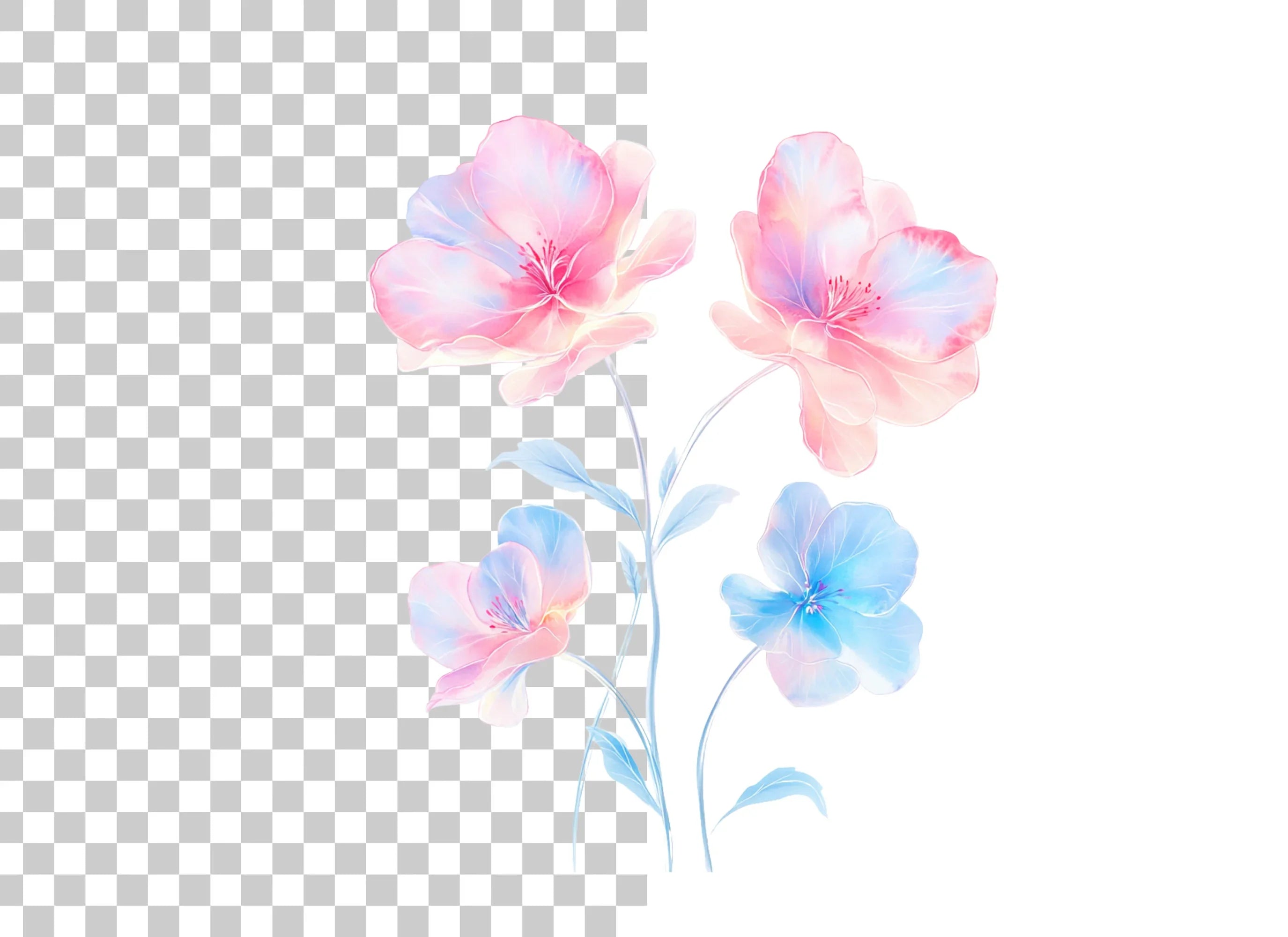 Ethereal Pastel Floral Clipart Bundle