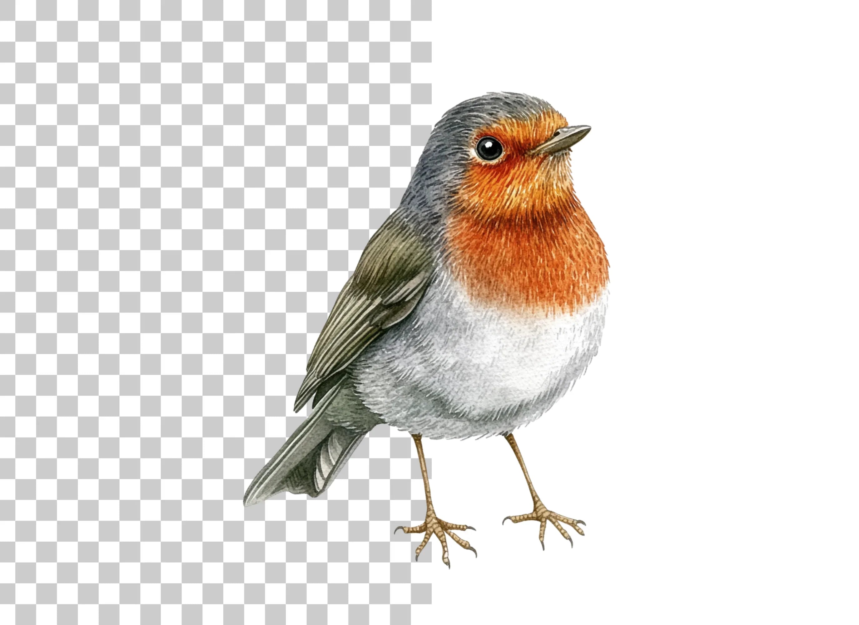 Realistic Robin Bird Clipart Bundle