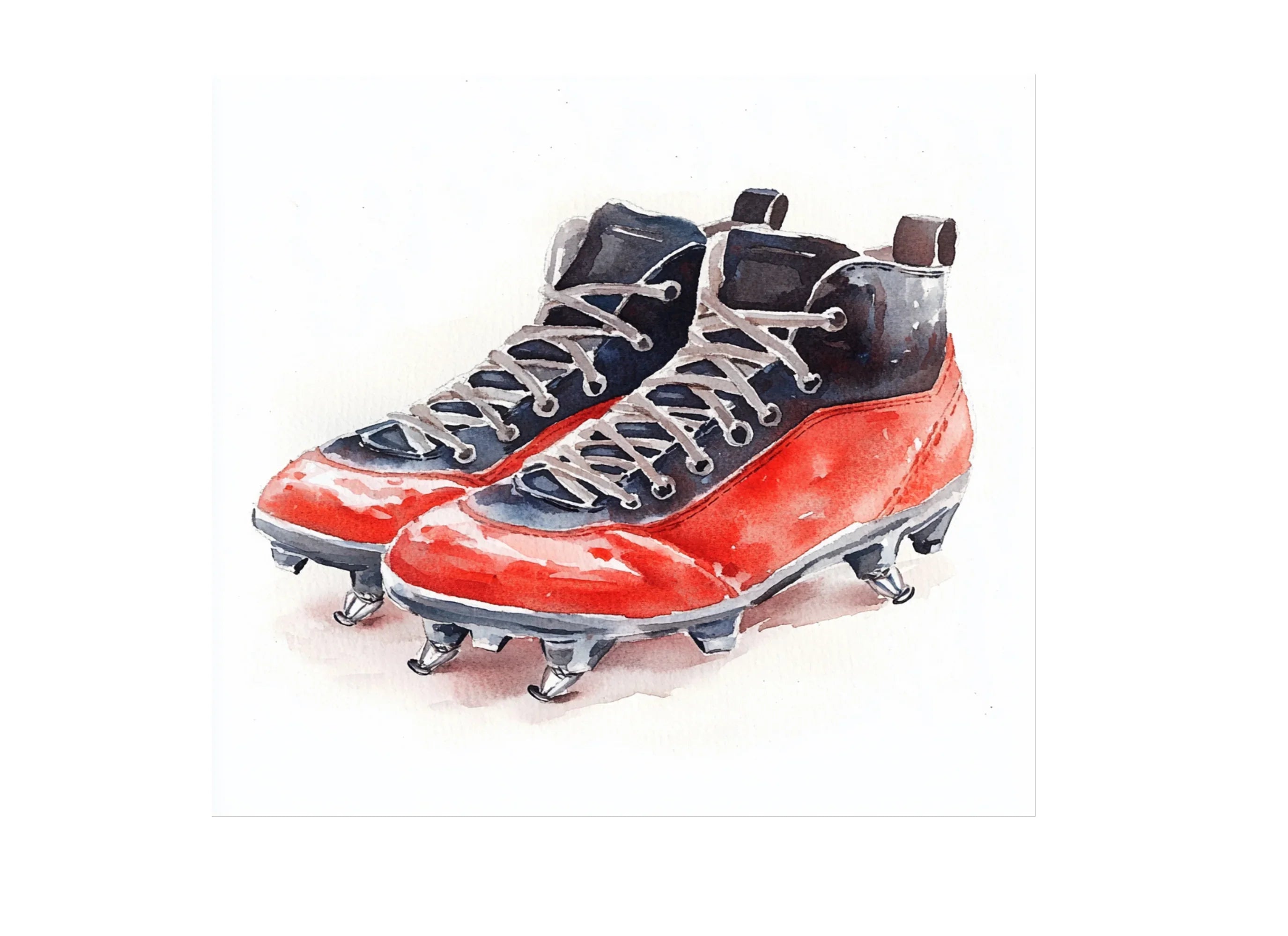 Vibrant Red Football Cleats Clipart Bundle