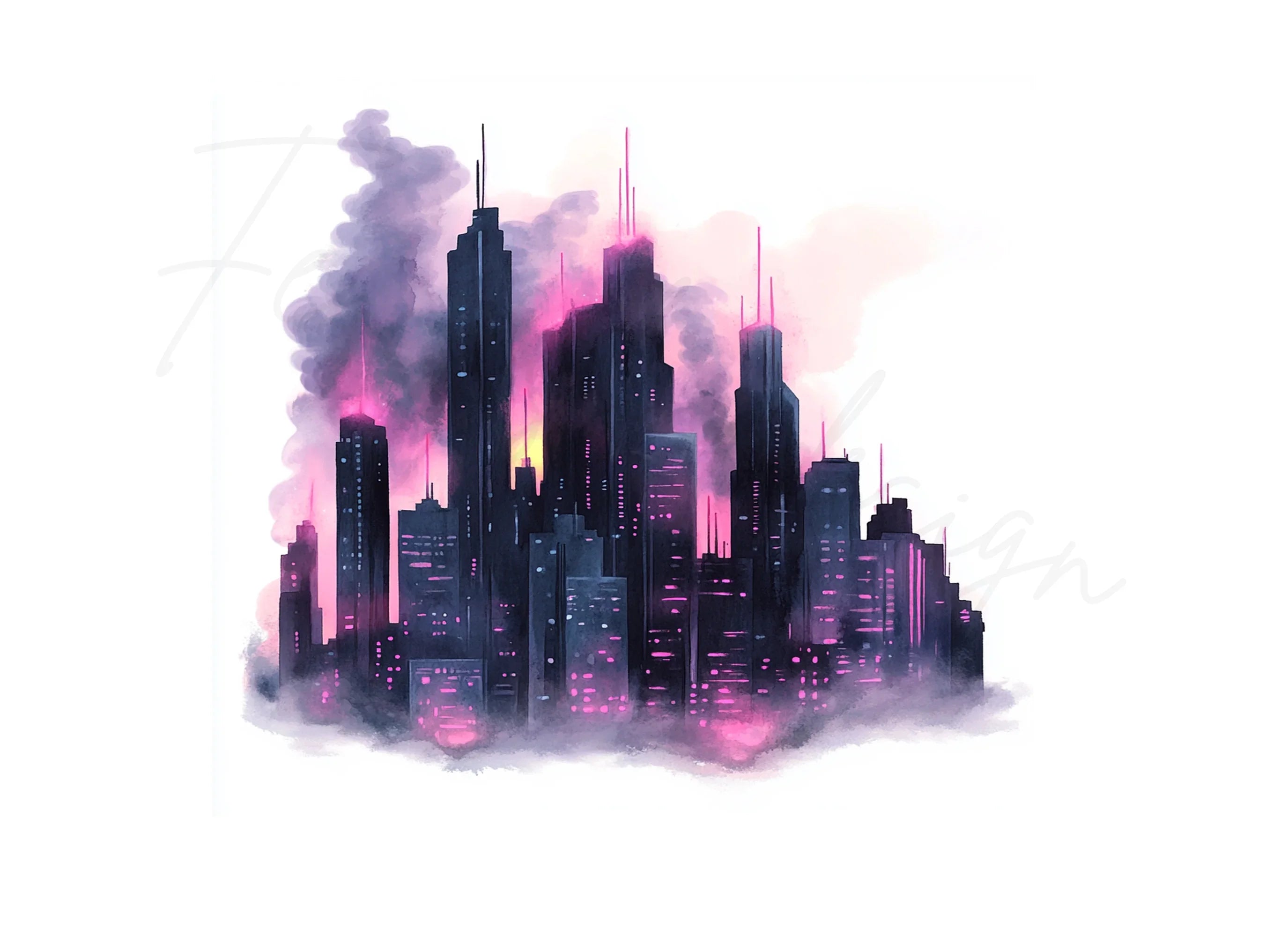 Dark Cityscape Clipart Bundle