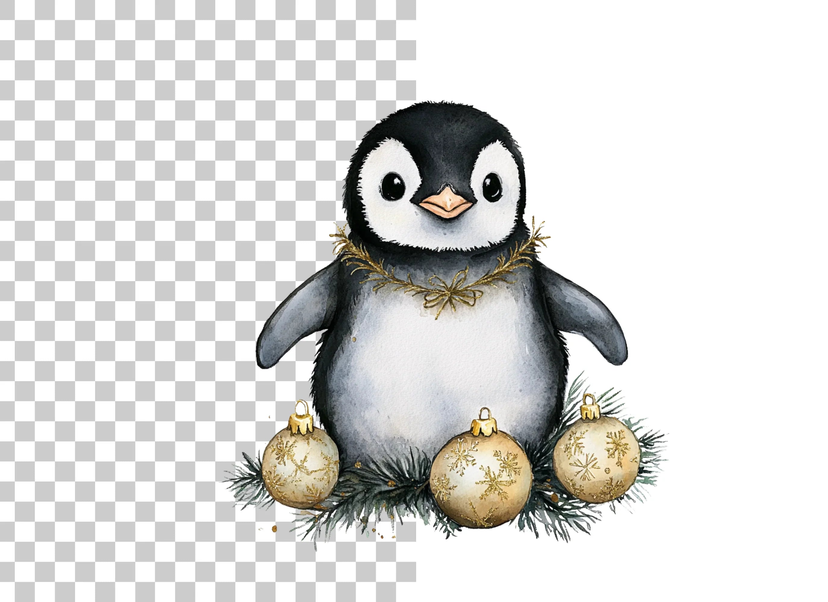 Adorable Christmas Penguin Clipart Bundle