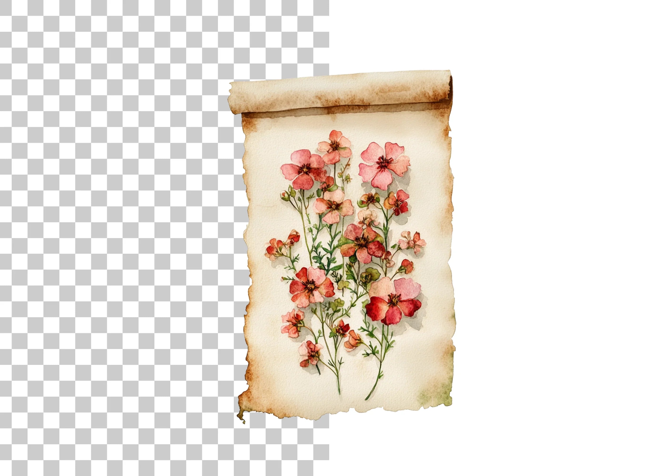 Vintage Floral Scroll Clipart Bundle