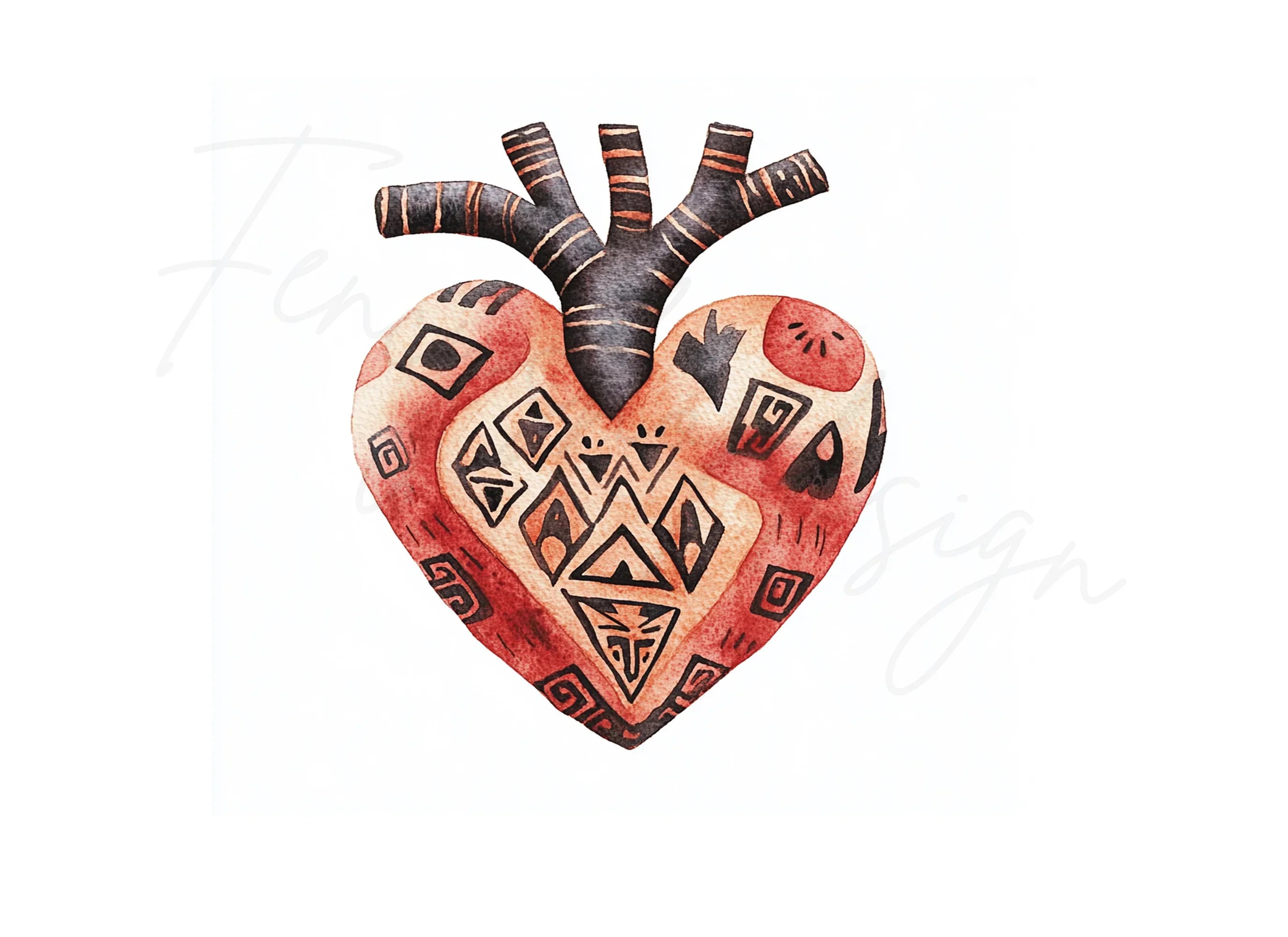 Tribal Heart Clipart Bundle