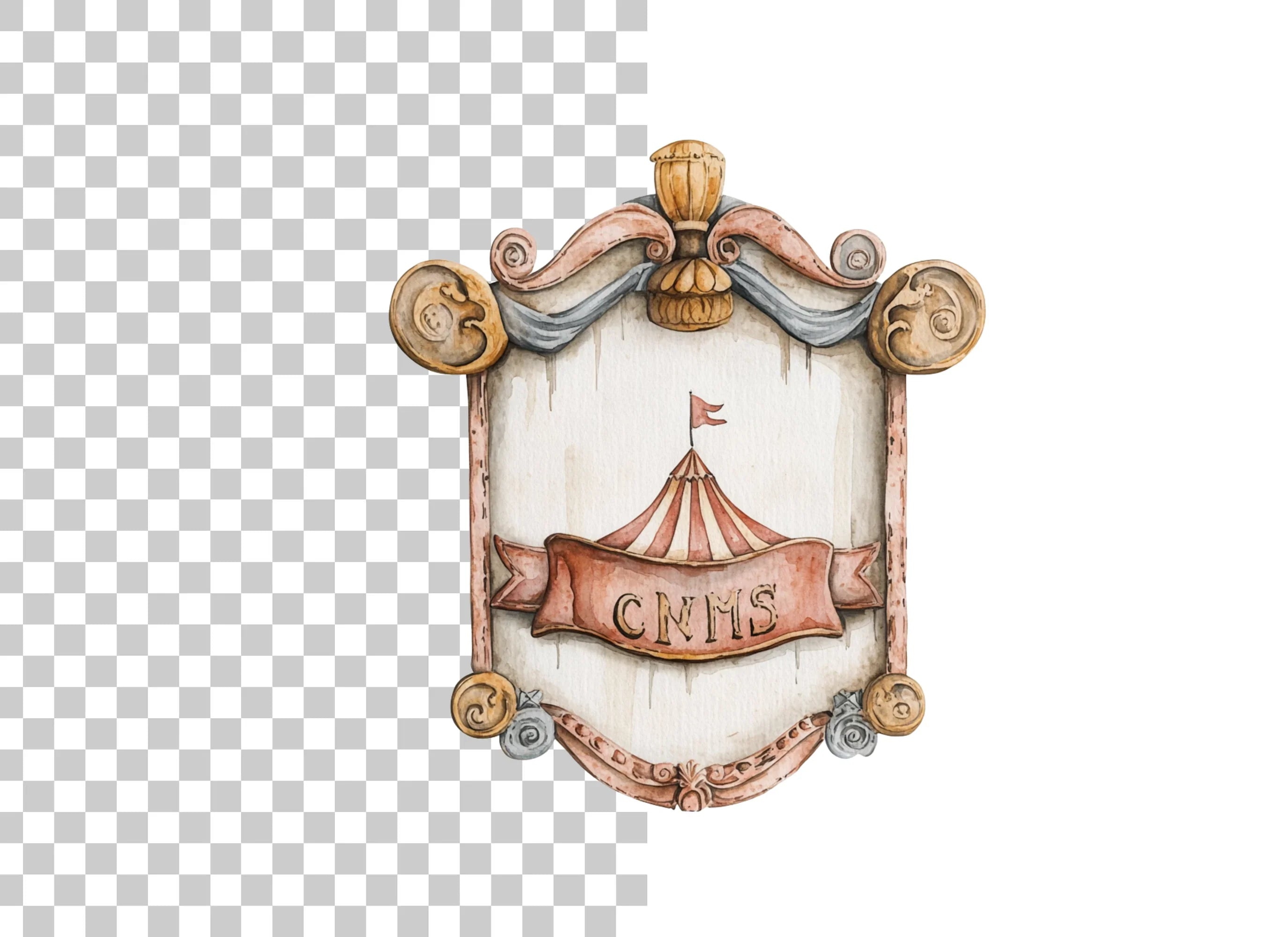 Vintage Circus Tent Frame Clipart Bundle
