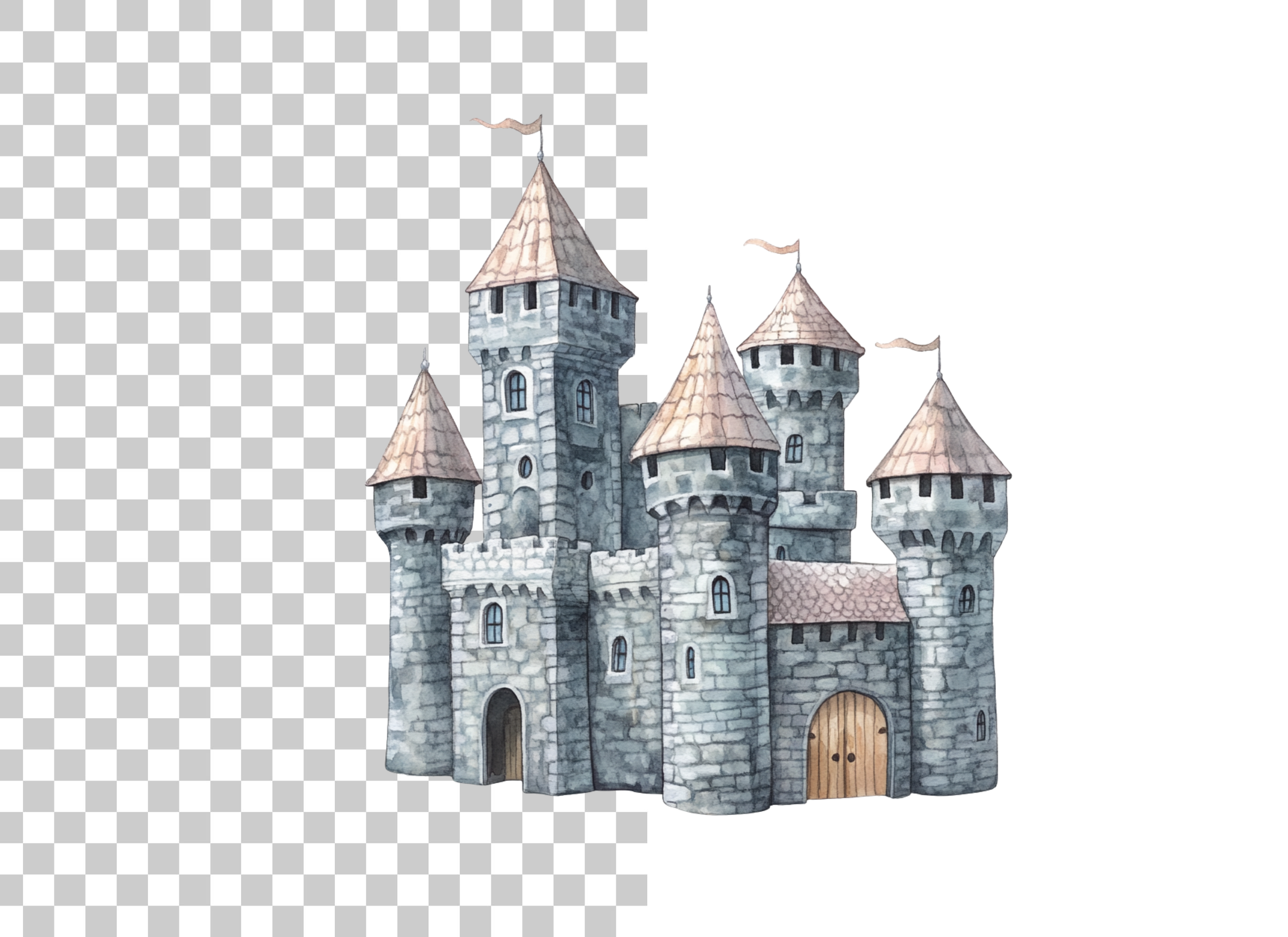 Fantasy Medieval Castle Clipart Bundle