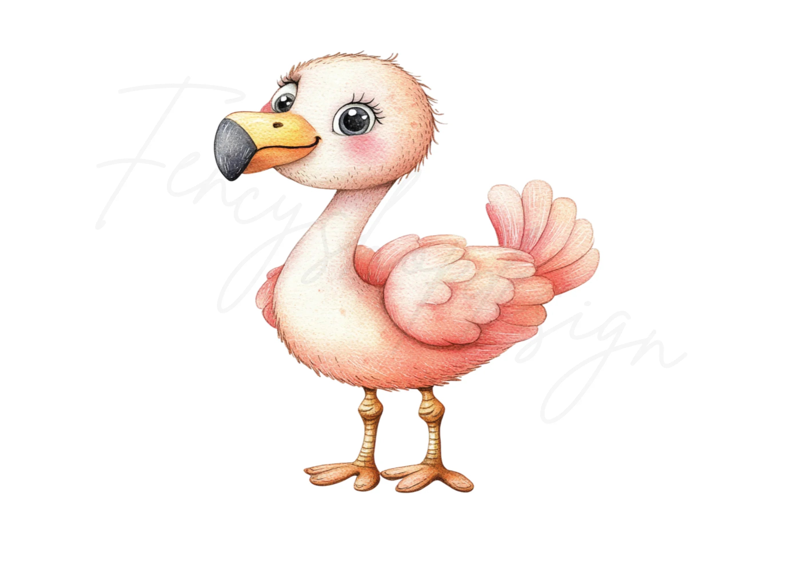 Cute Flamingo Clipart Bundle