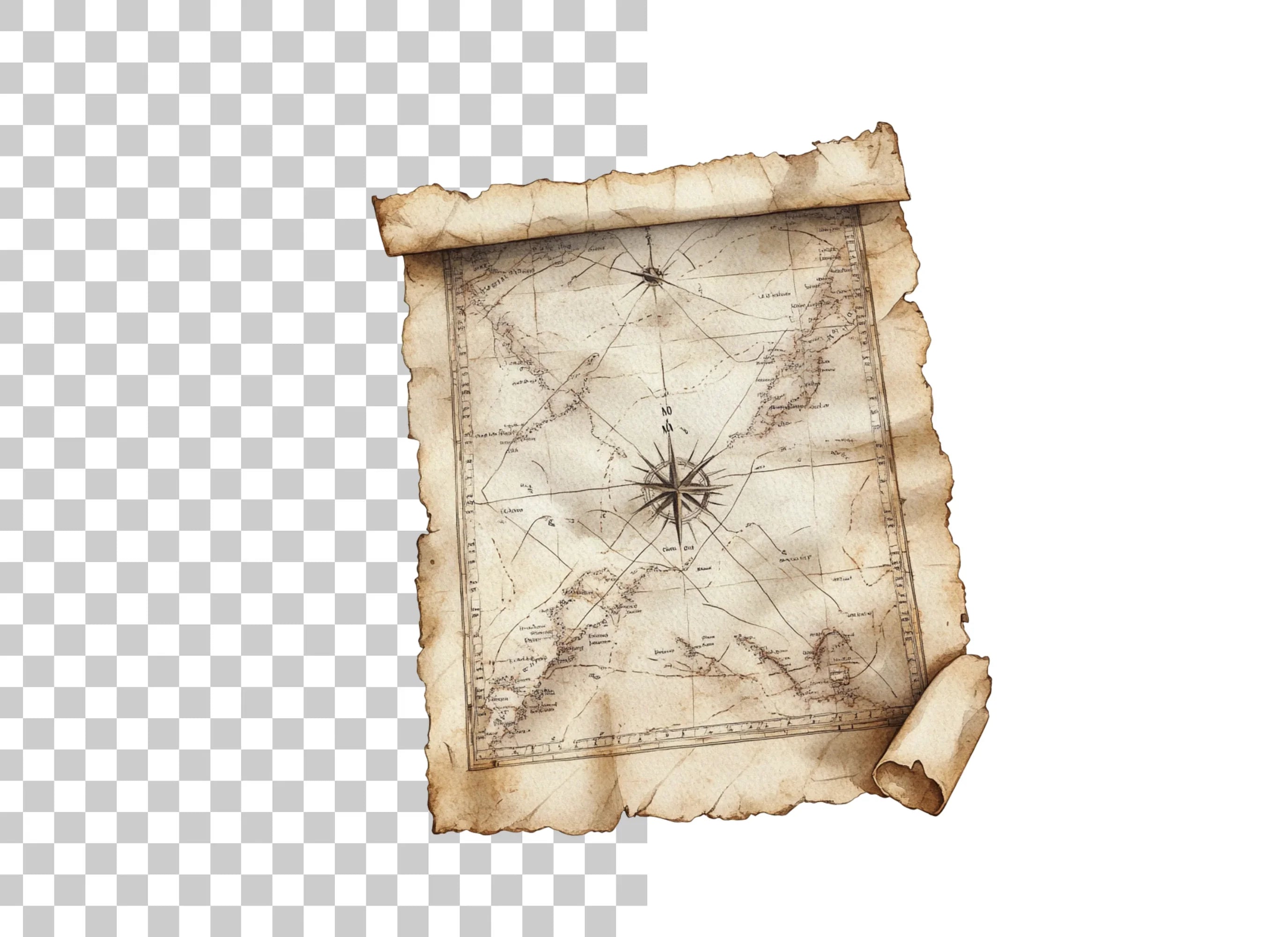 Vintage Treasure Map Clipart Bundle
