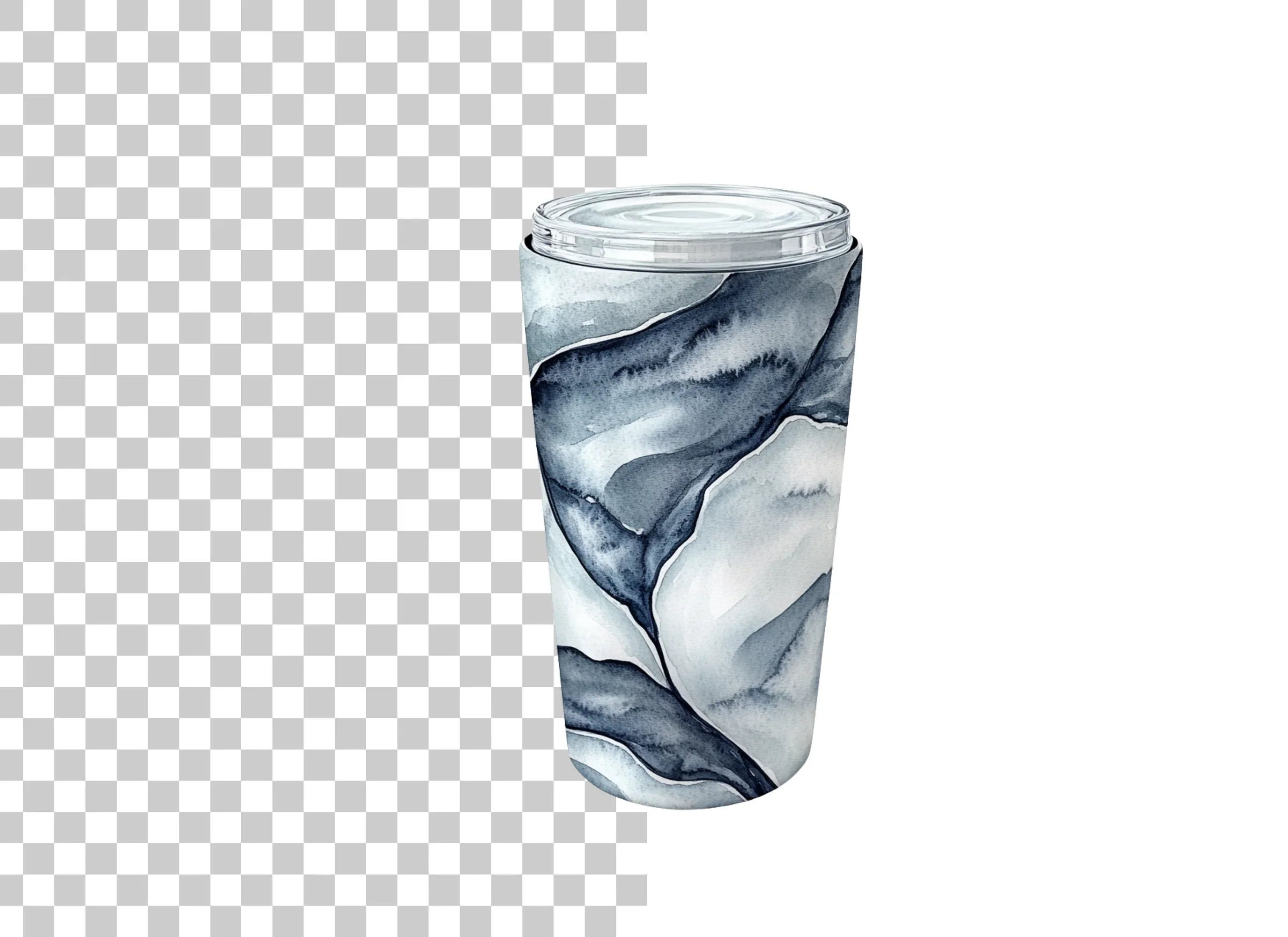Blue Leaves Tumbler Clipart Bundle