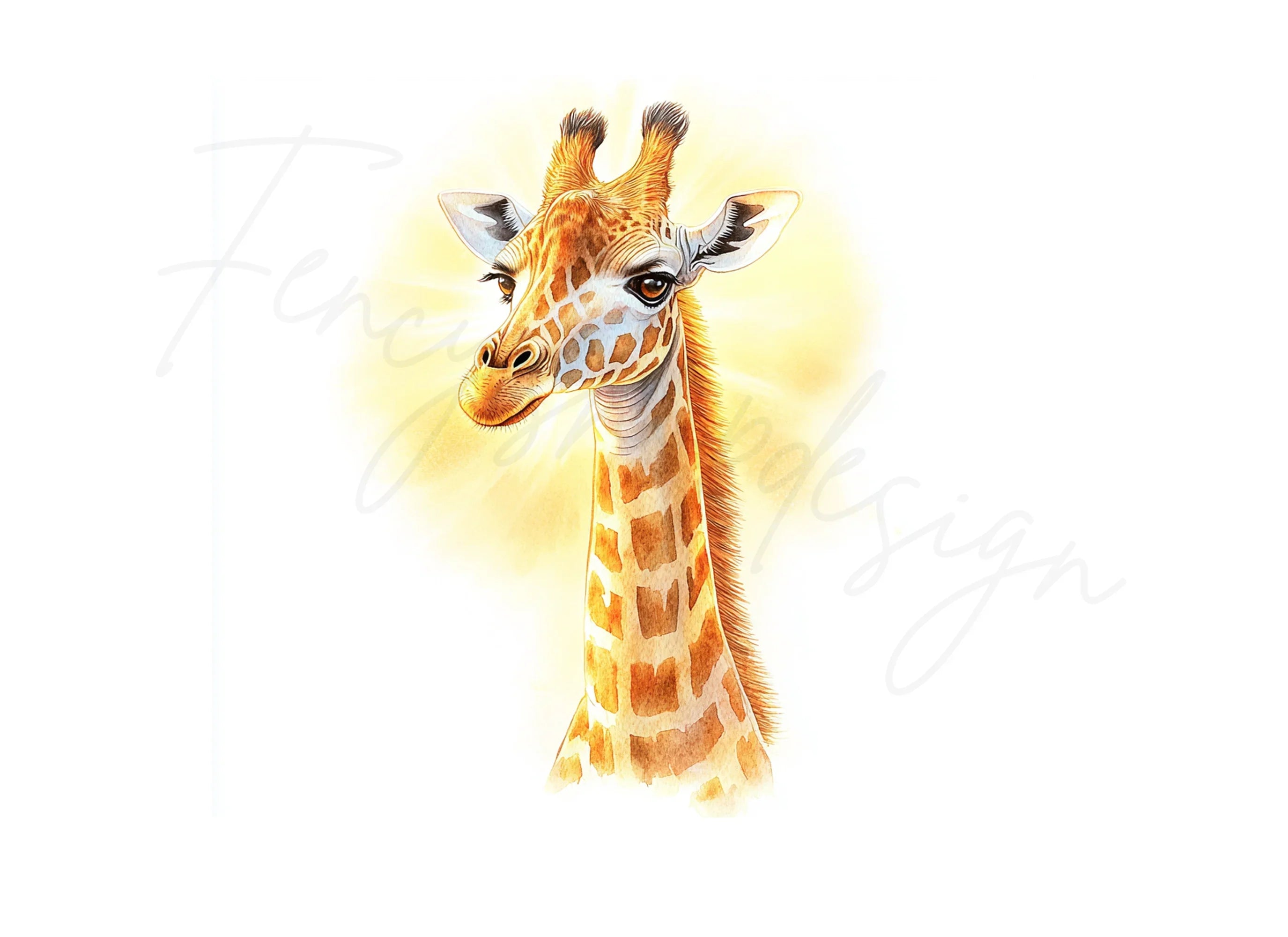 Radiant Giraffe Head Clipart Bundle