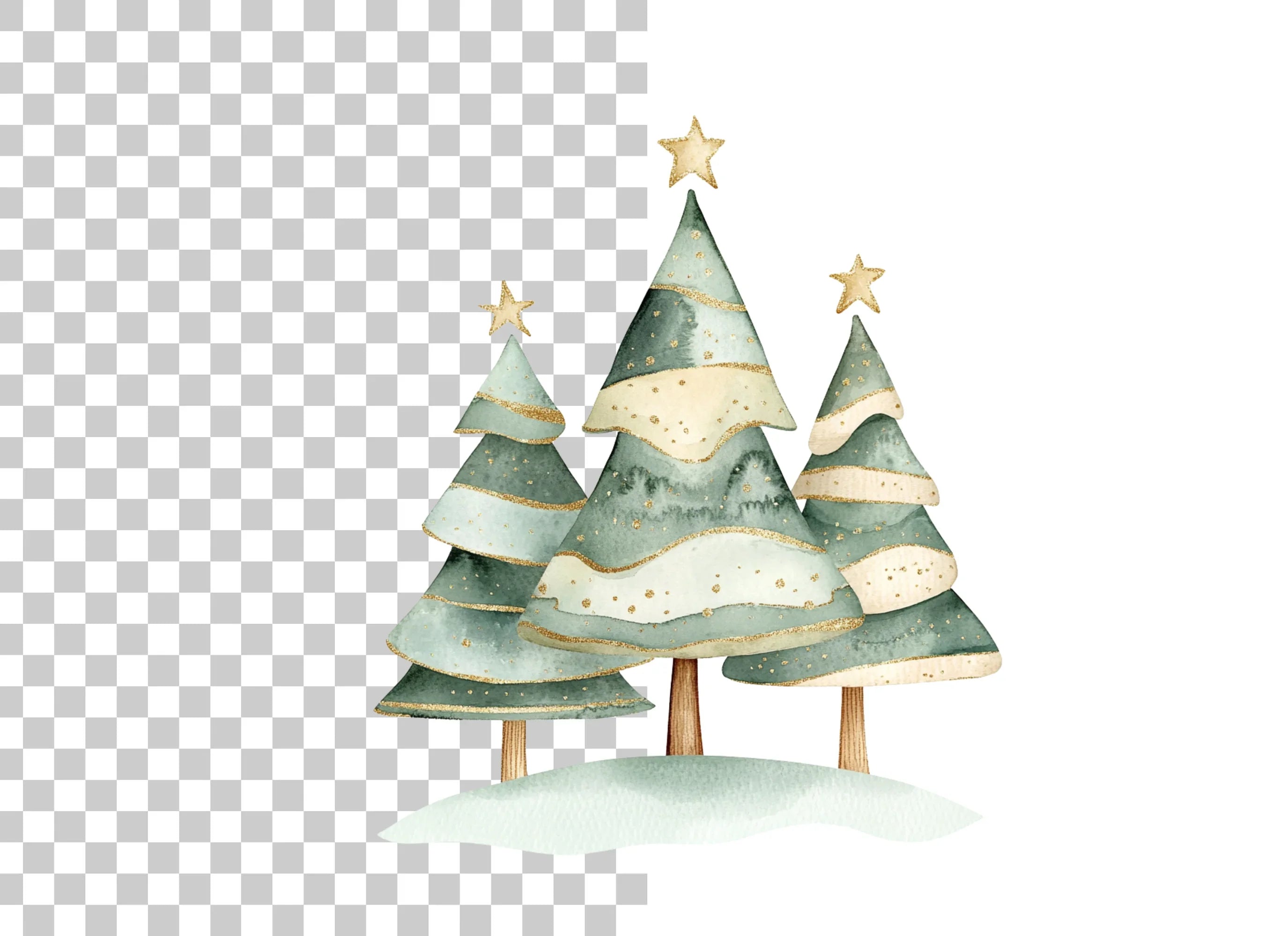 Christmas Tree Forest Clipart Bundle