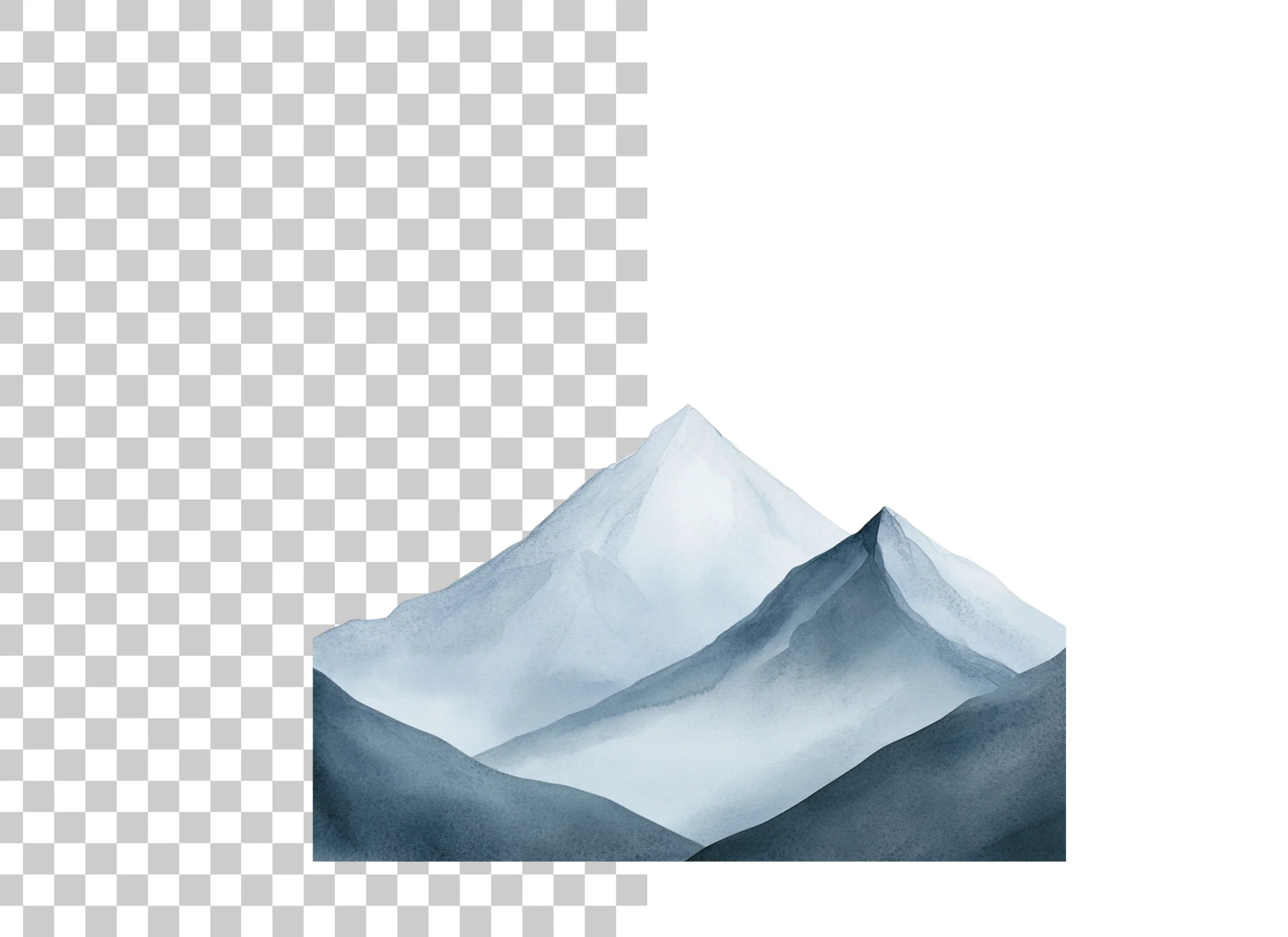 Misty Blue Mountain Clipart Bundle