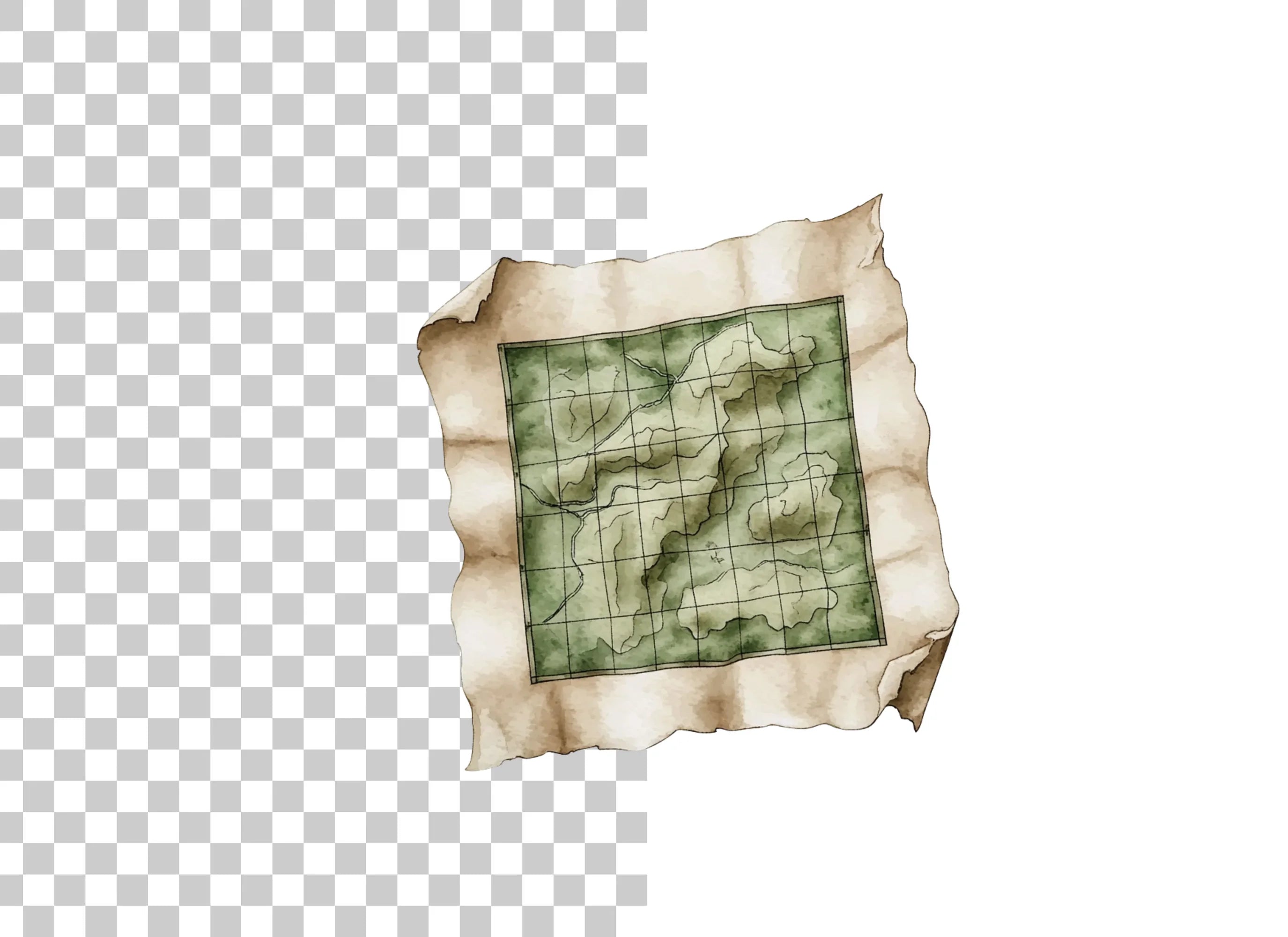 Old Treasure Map Clipart Bundle