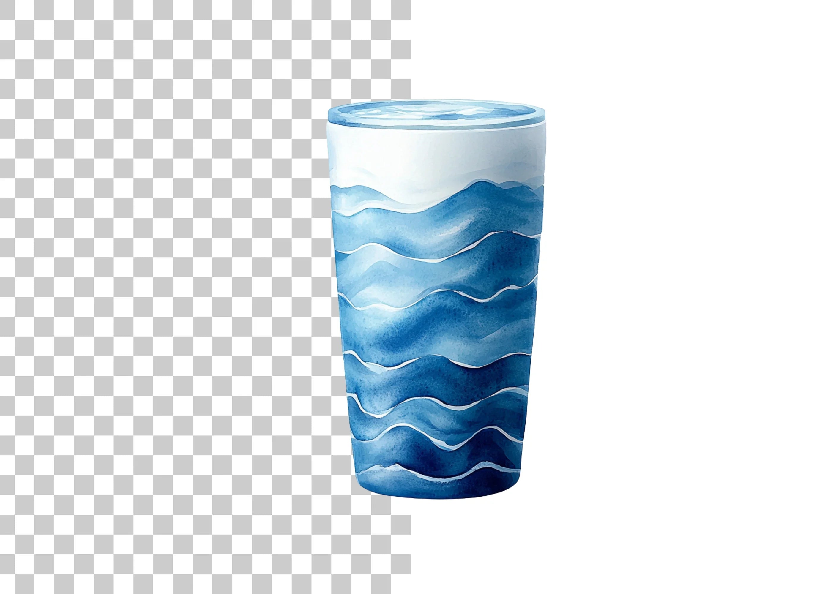 Blue Waves Tumbler Clipart Bundle