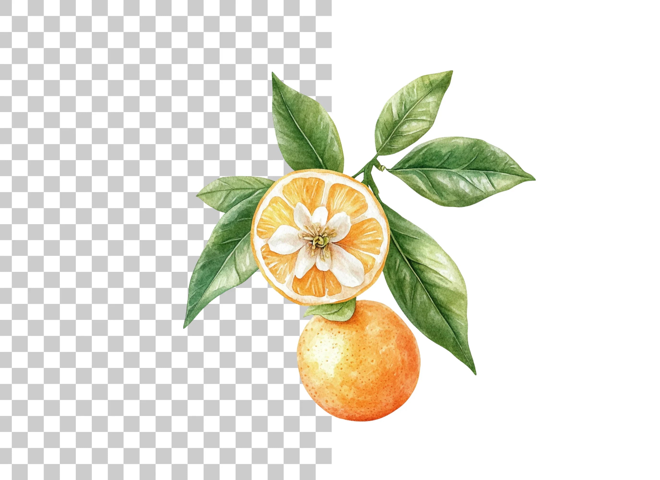 Citrus Fruit Blossom Clipart Bundle