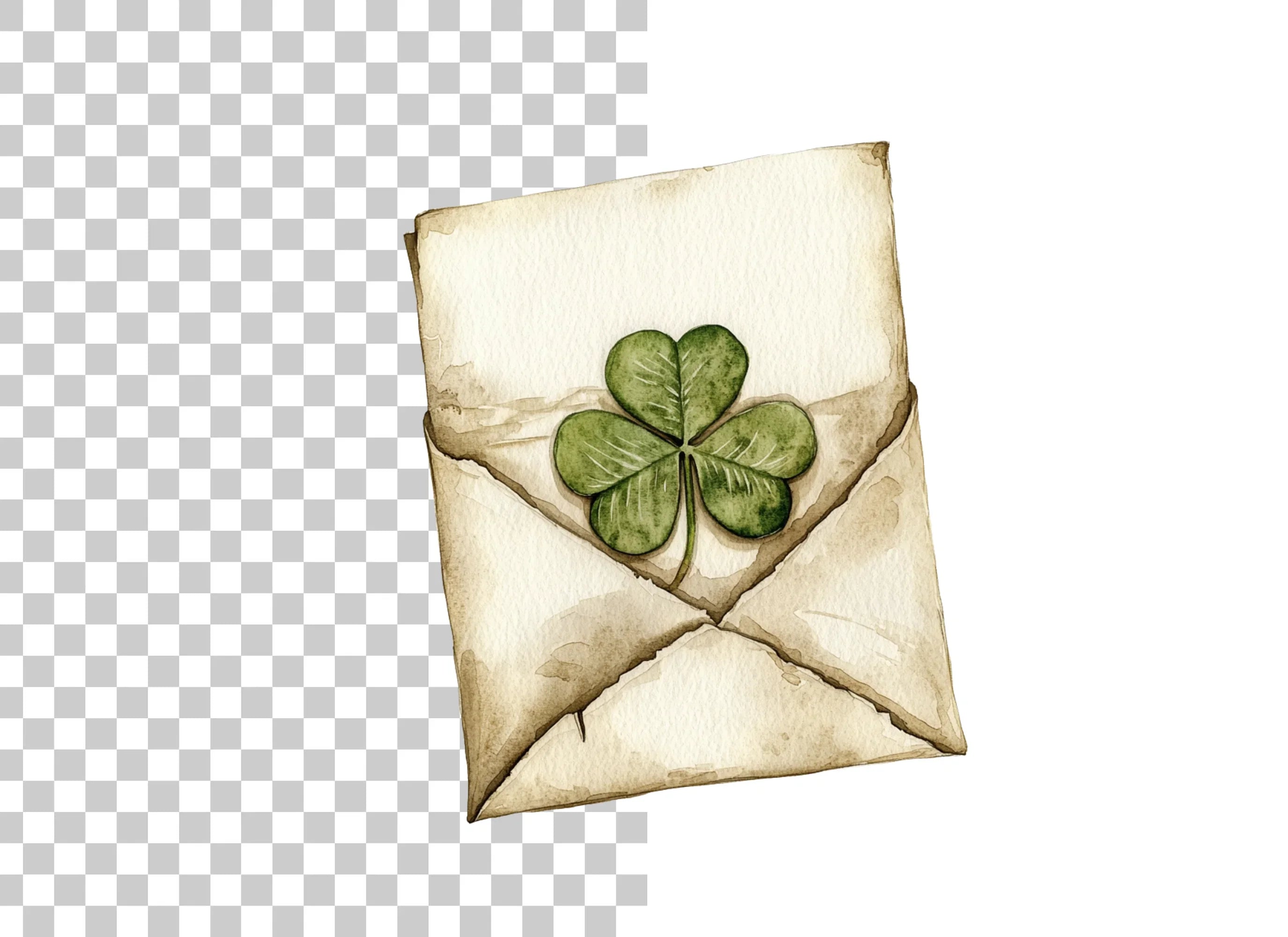 Lucky Clover Envelopes Clipart Bundle