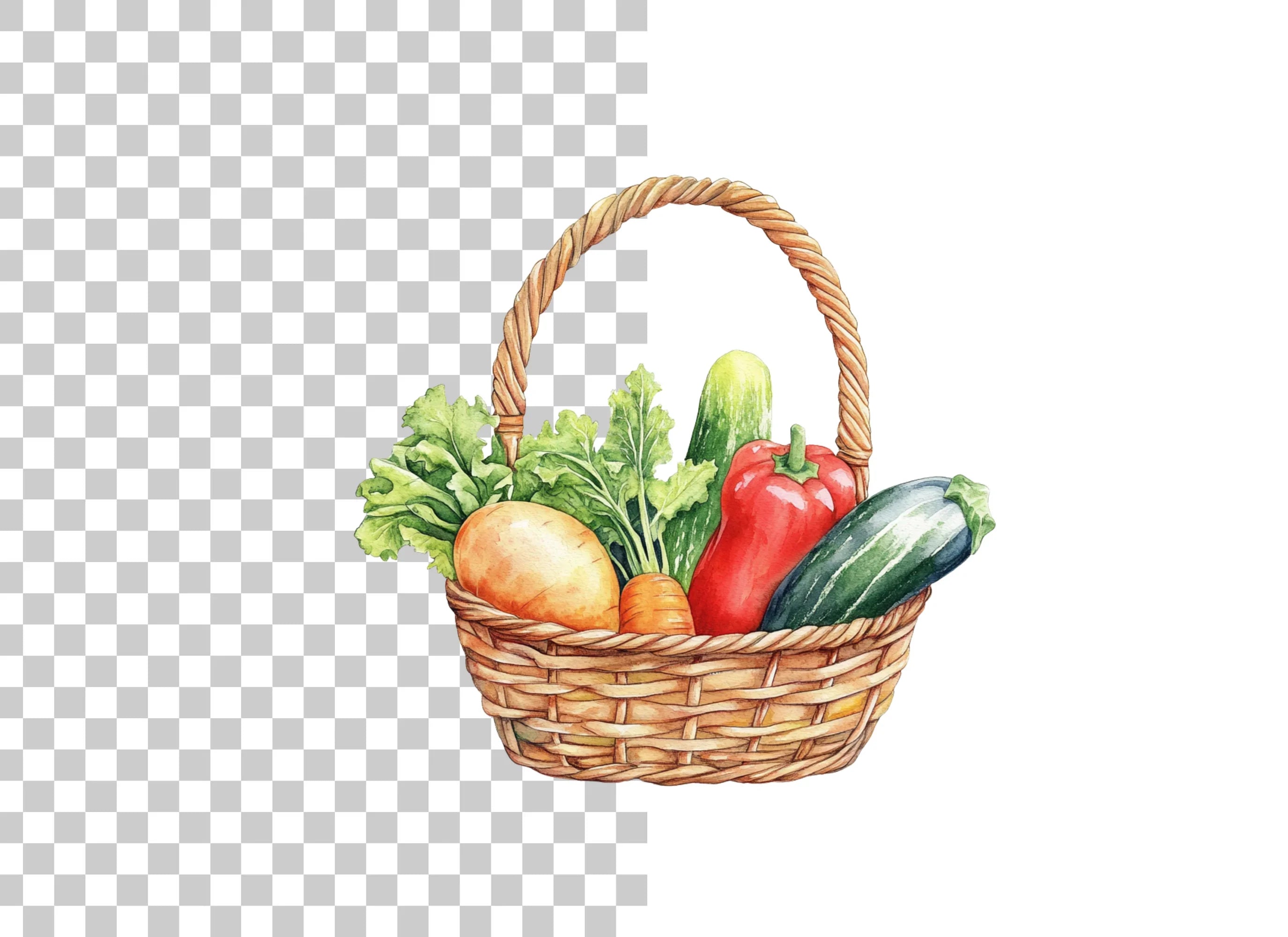 Vegetable Baskets Clipart Bundle