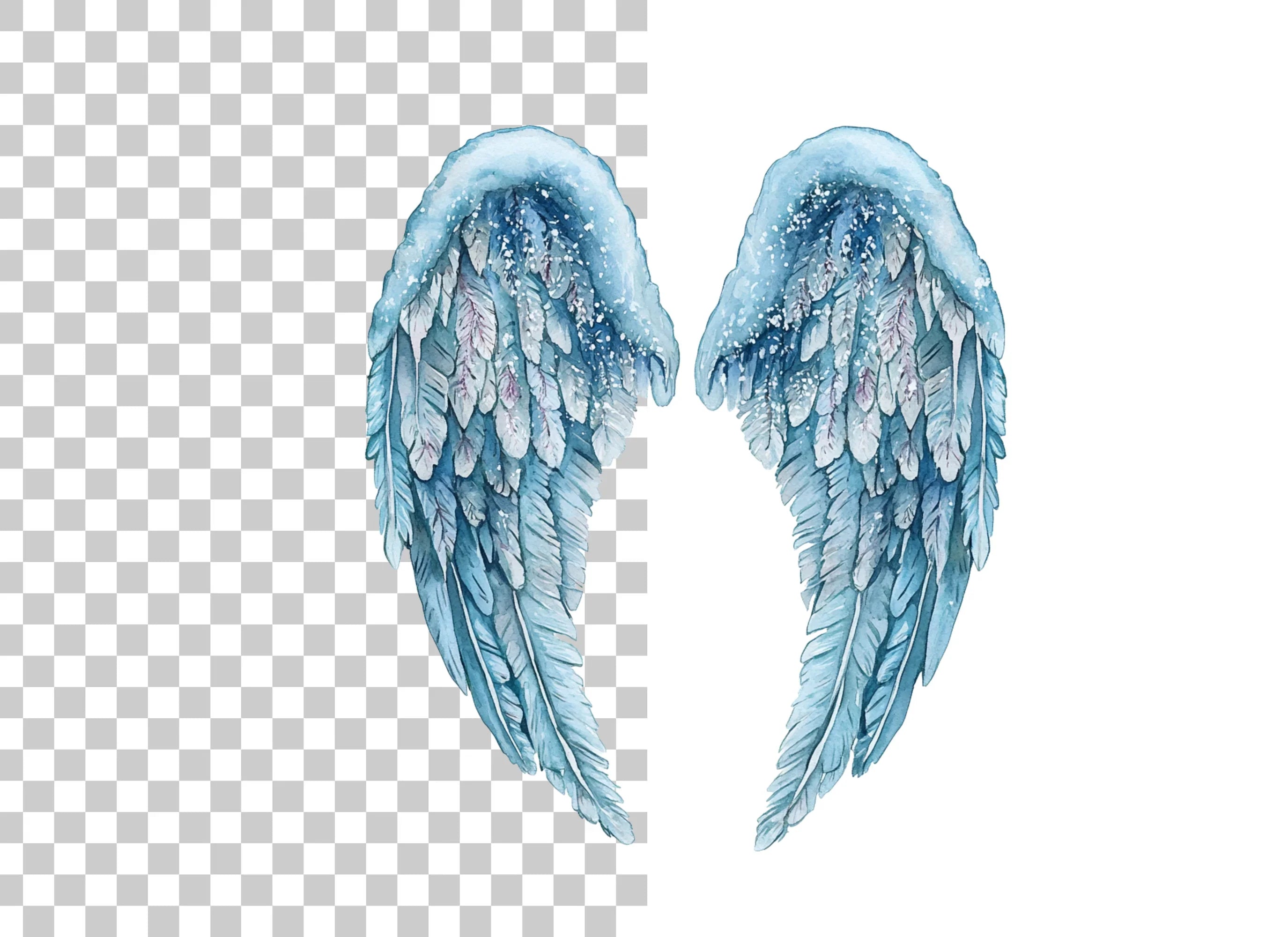Winter Angel Wings Clipart Bundle