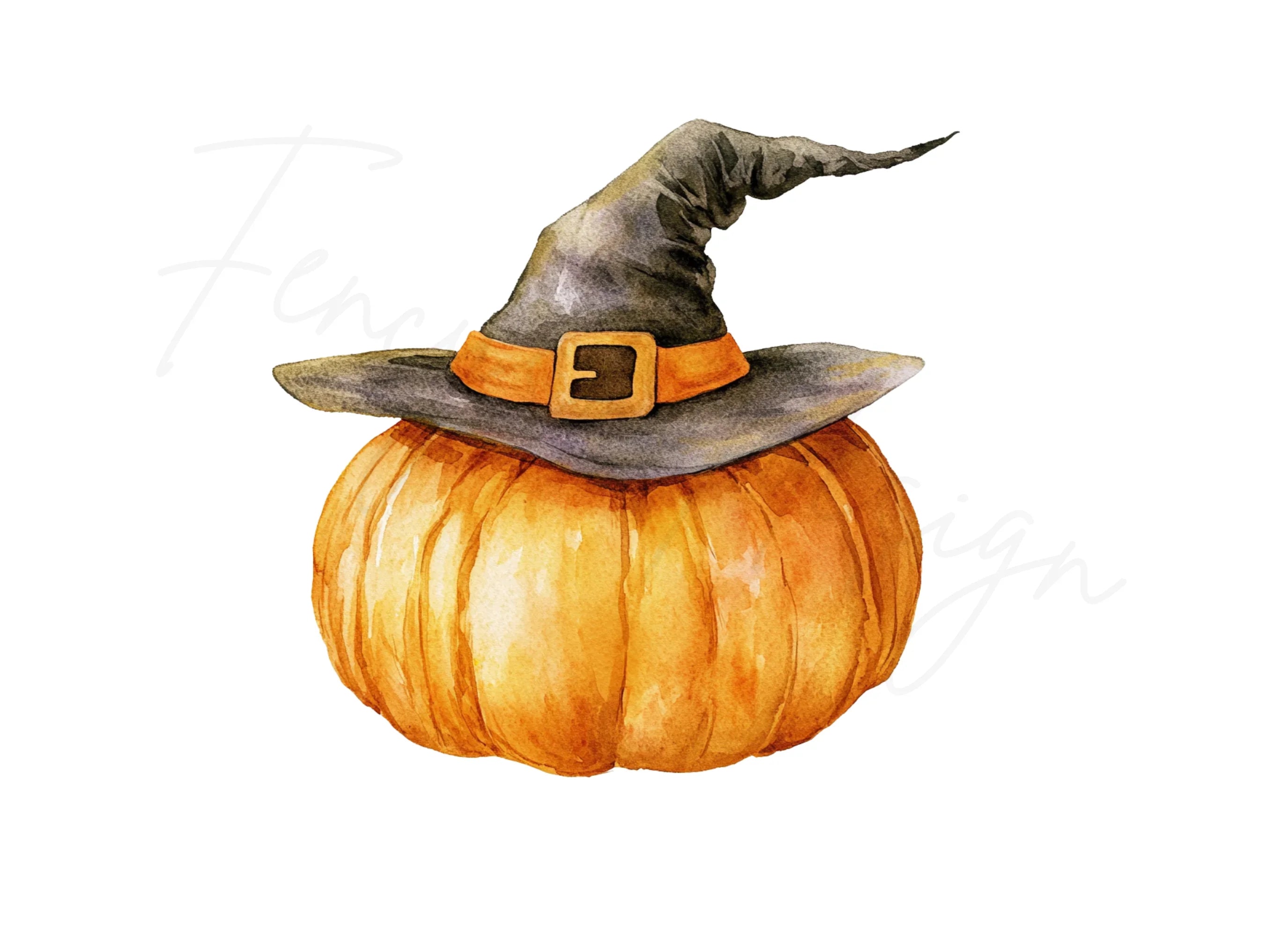 Pumpkin Witch Hat Clipart Bundle