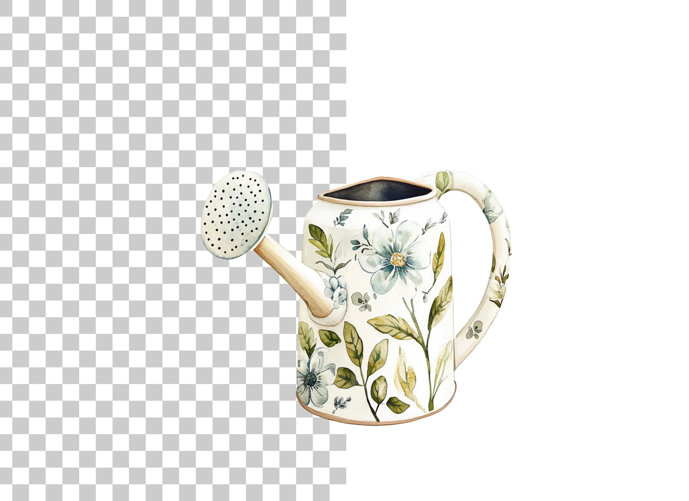 Floral Watering Can Clipart Bundle