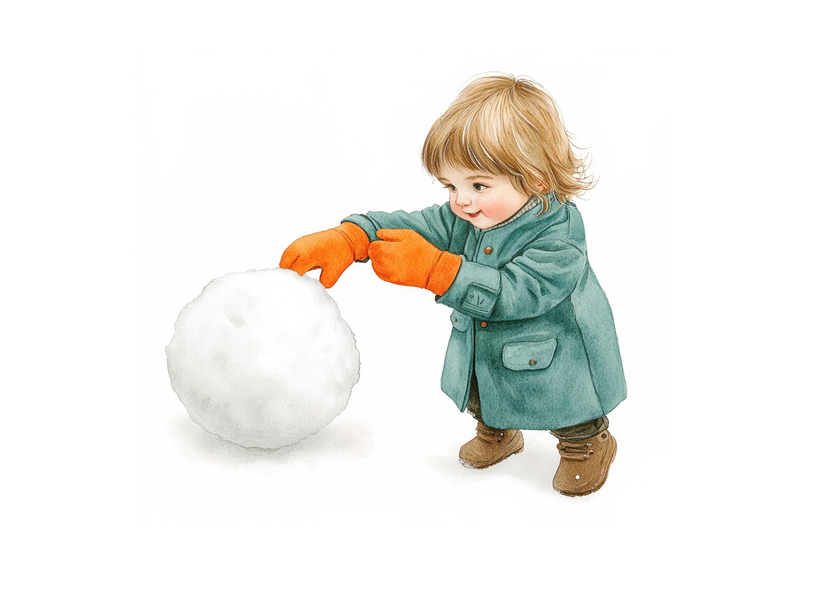 Adorable Toddlers Making Snowballs Clipart Bundle