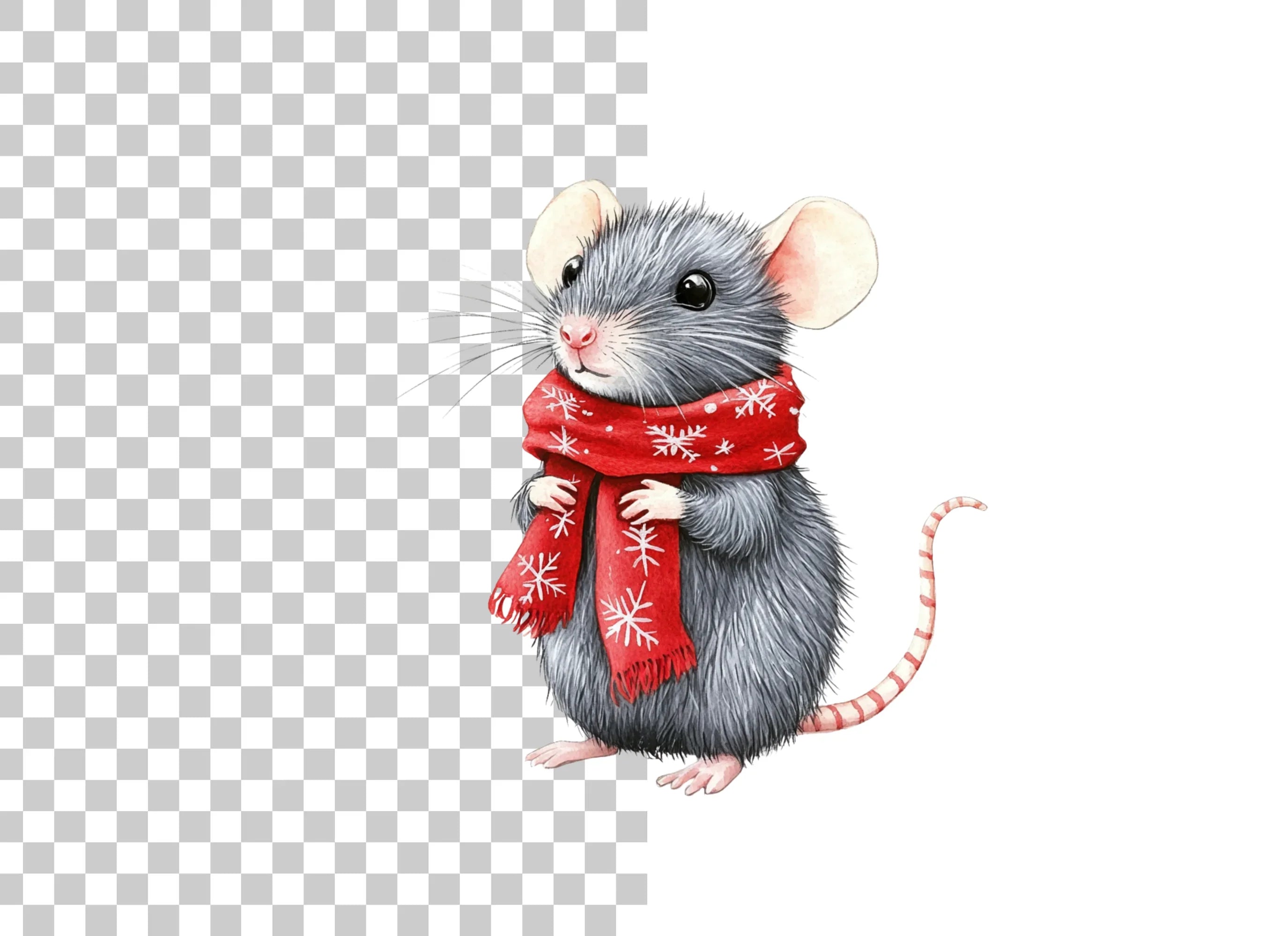 Cute Winter Mouse Clipart Bundle