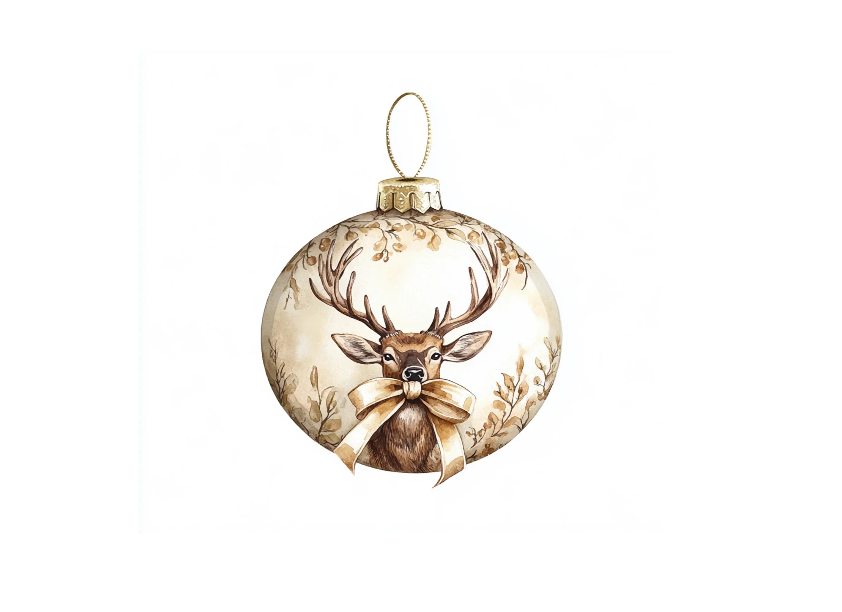 Christmas Deer Ornament Clipart Bundle