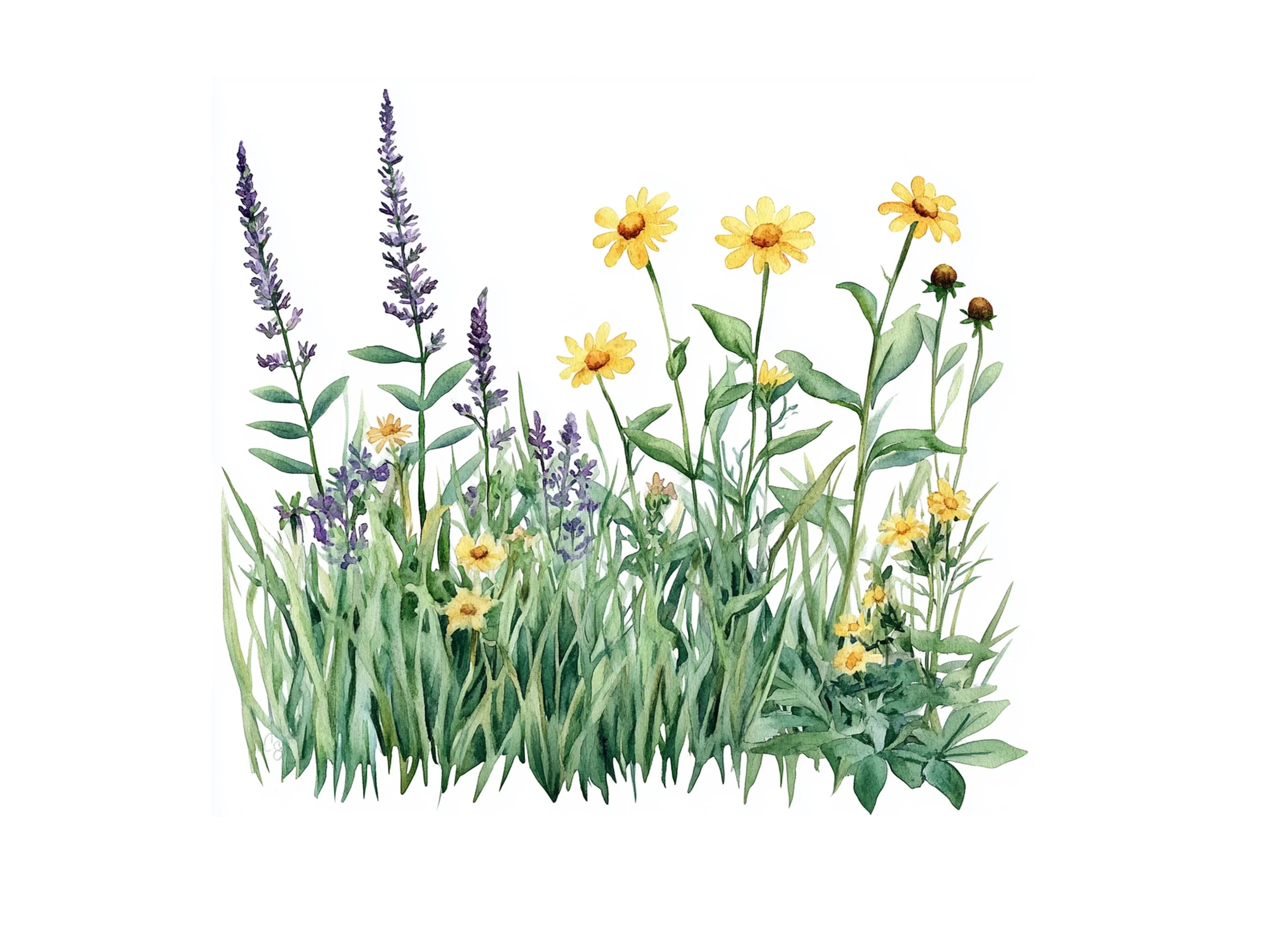 Wildflower Meadow Clipart Bundle