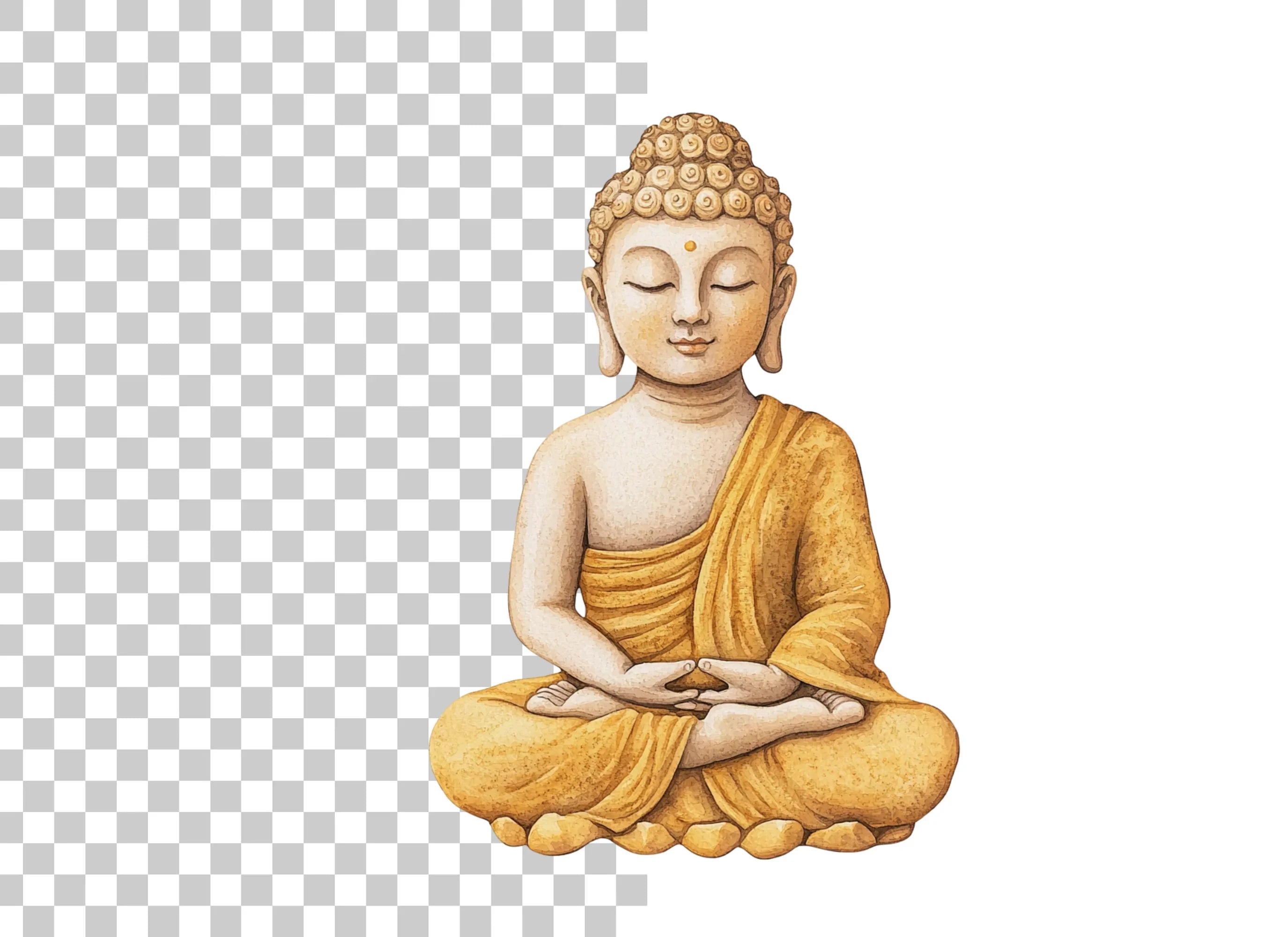 Meditating Buddha Illustration Clipart Bundle