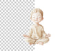 Boy Meditating Illustration Clipart Bundle