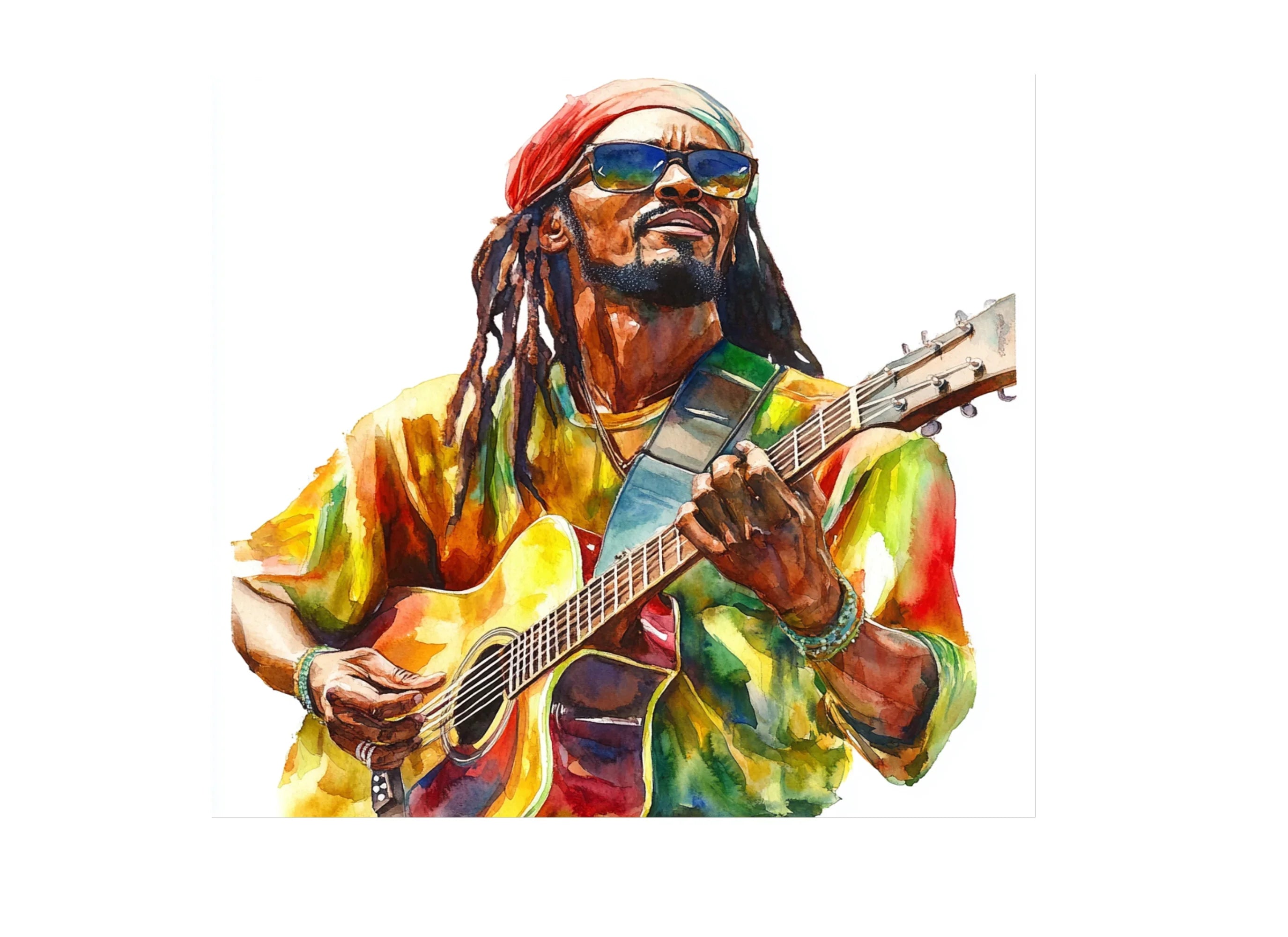 Reggae Guitarists Clipart Bundle