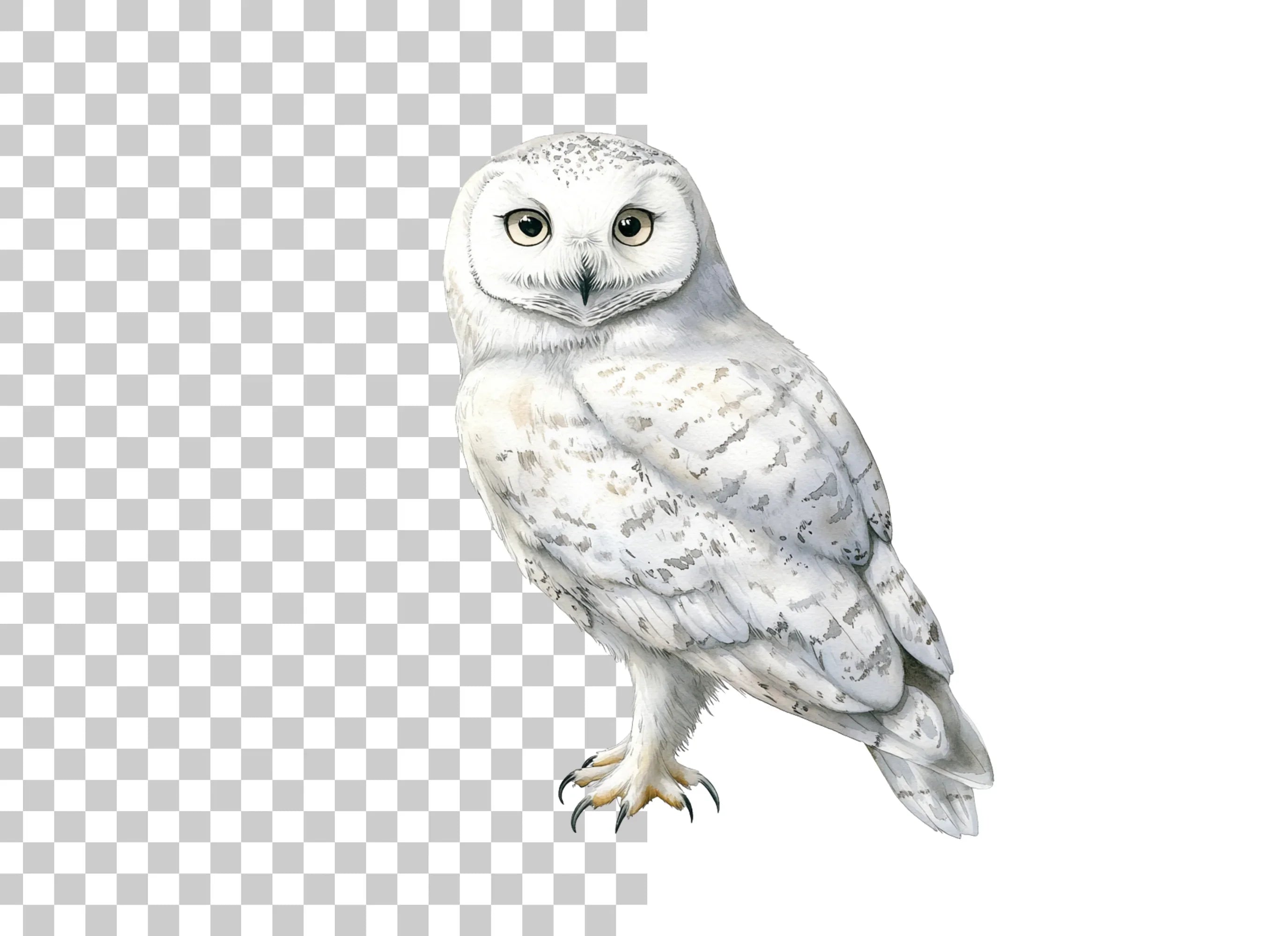 Elegant Snowy Owl Clipart Bundle