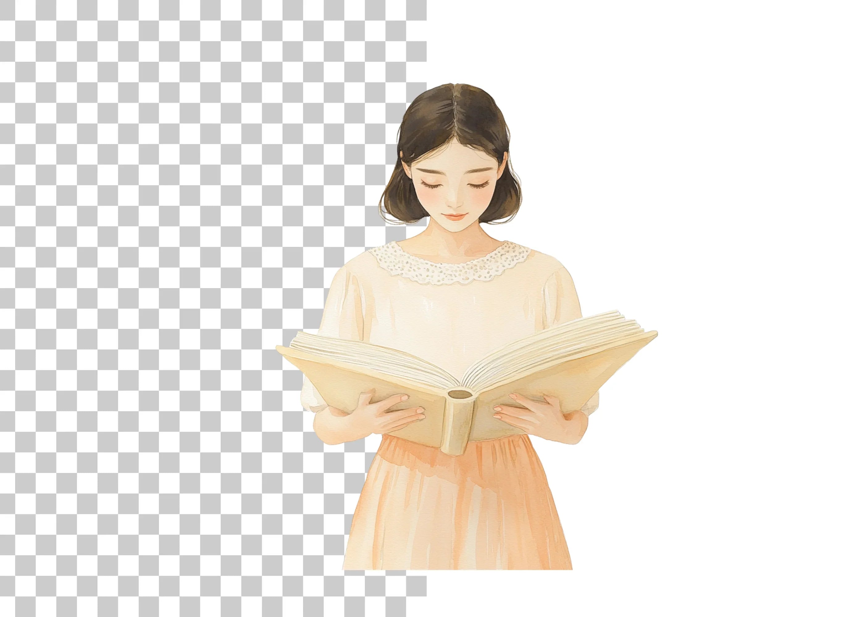 Elegant Women Reading Clipart Bundle