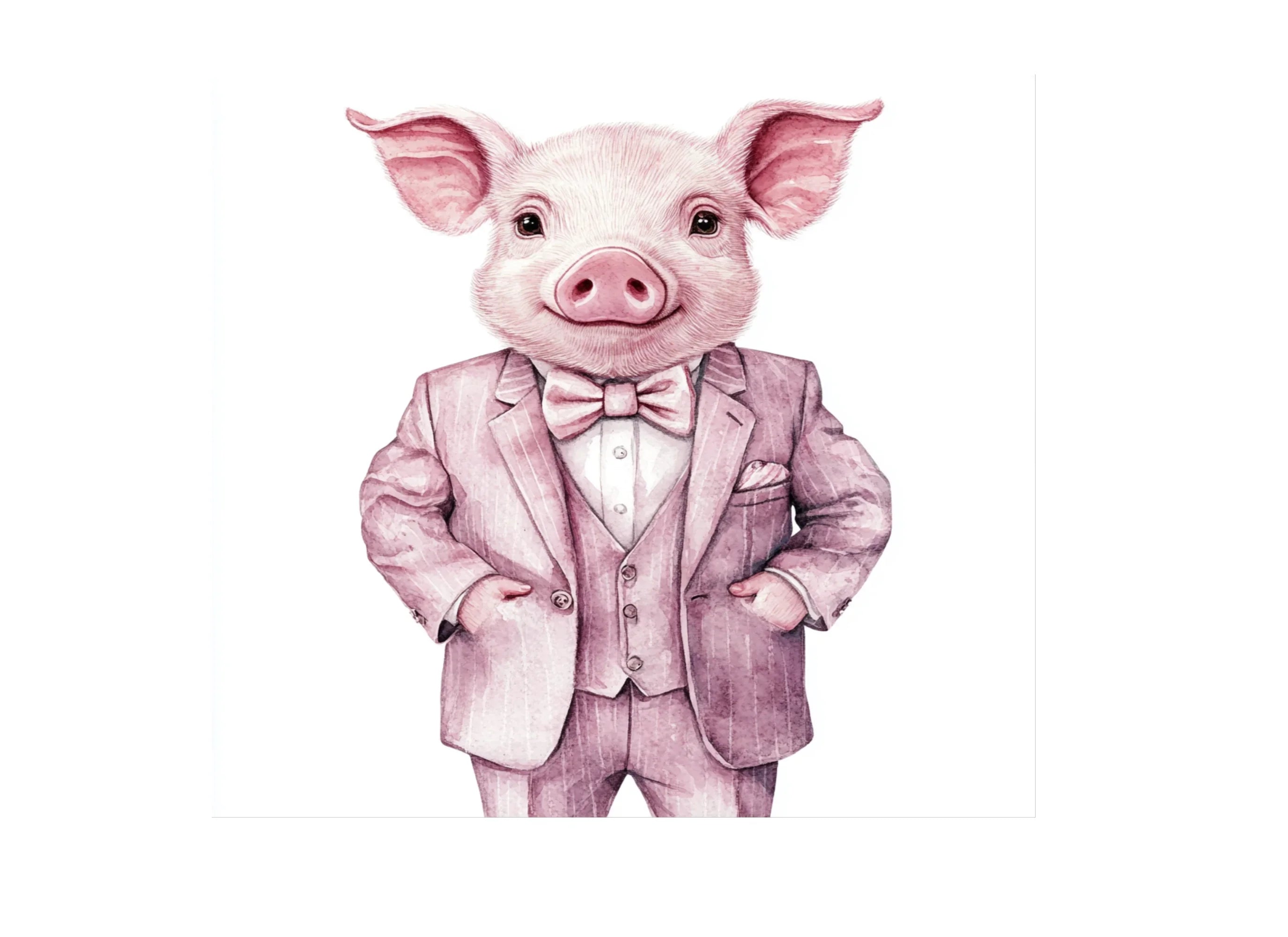 Dapper Pig in Suit Clipart Bundle