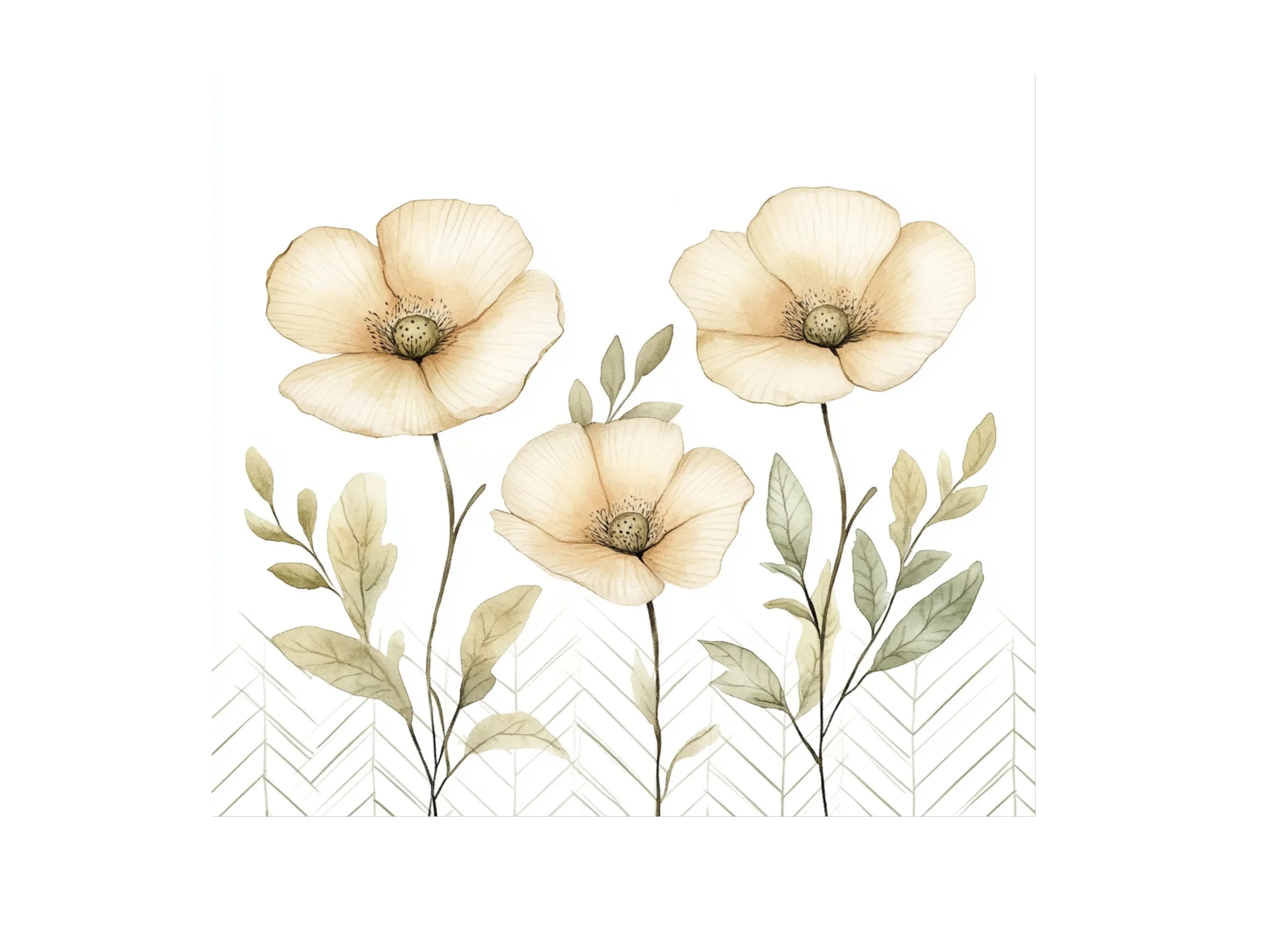 Beige Floral Clipart Bundle