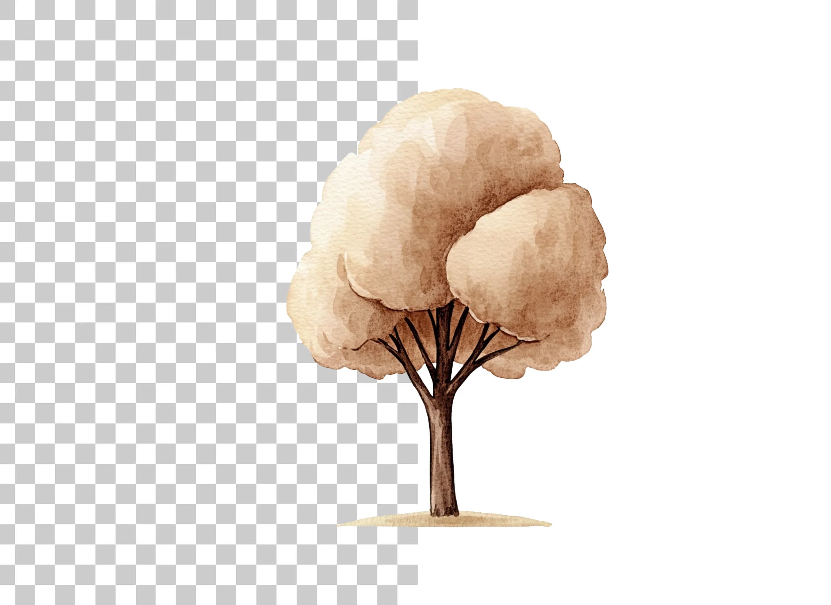 Tree Brown Tones Clipart Bundle