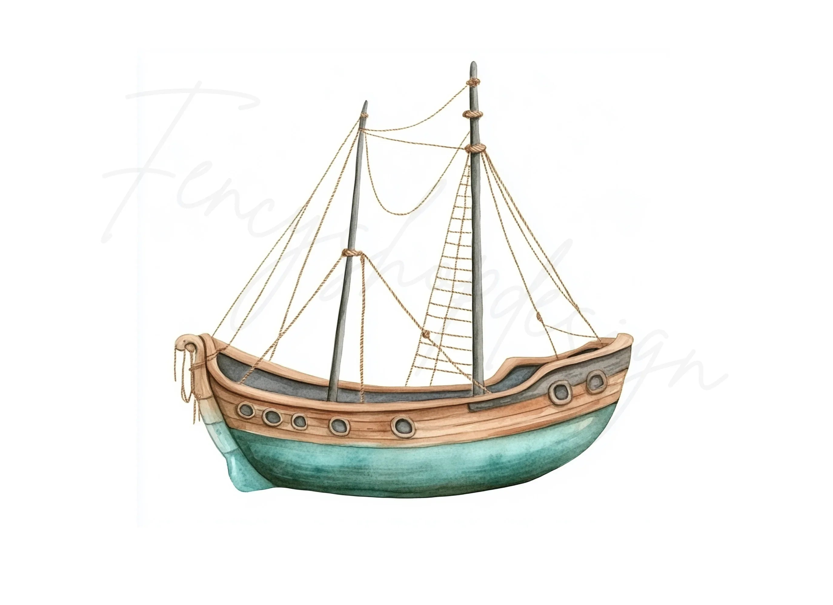 Vintage Pirate Ships Clipart Bundle