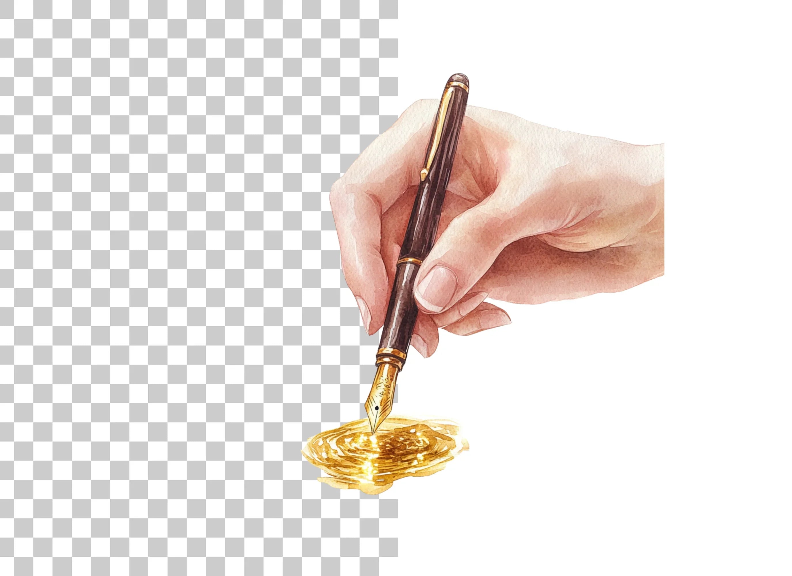 Fountain Pen Handwriting Clipart Bundle