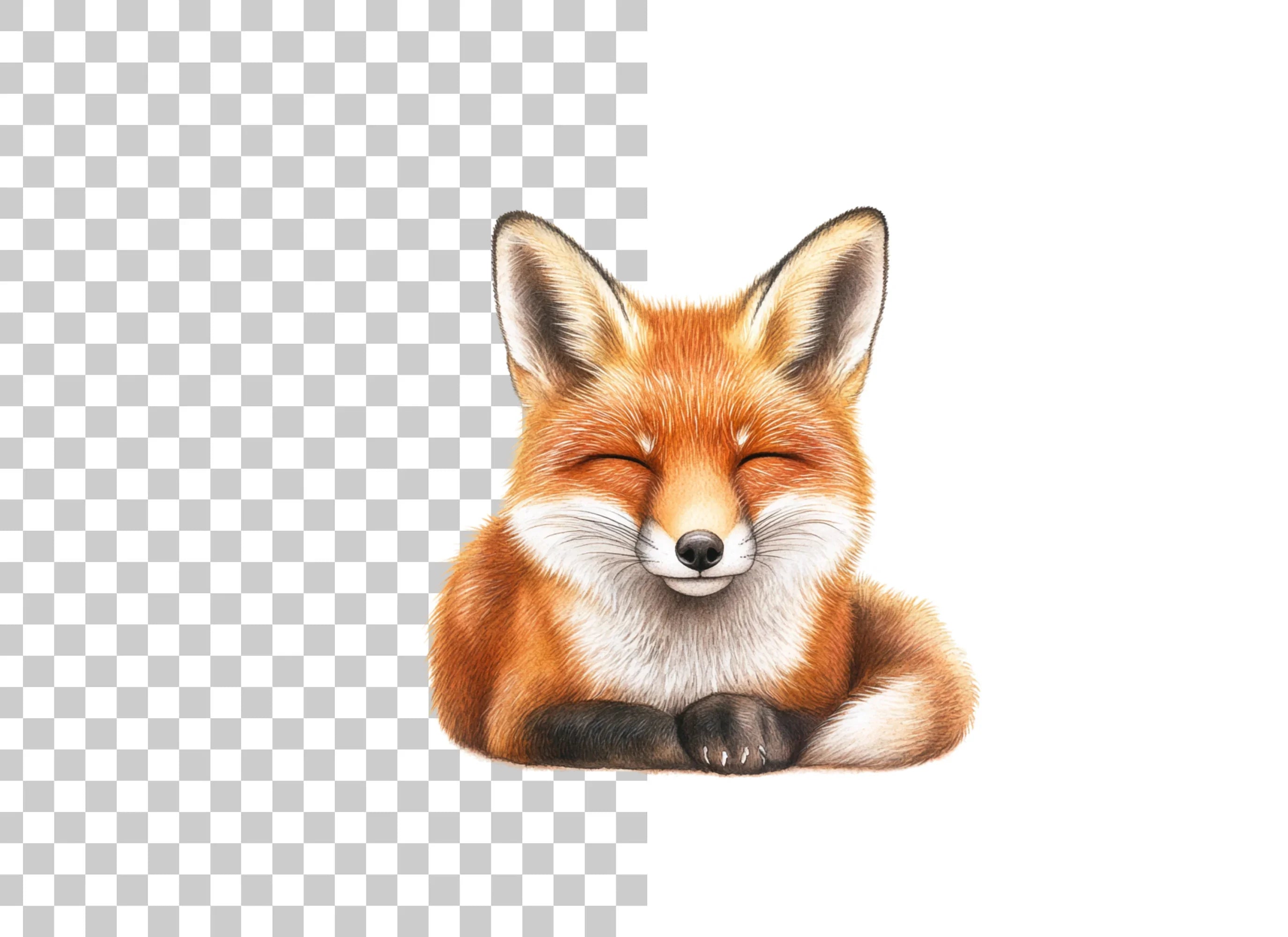 Sleeping Fox Head Clipart Bundle