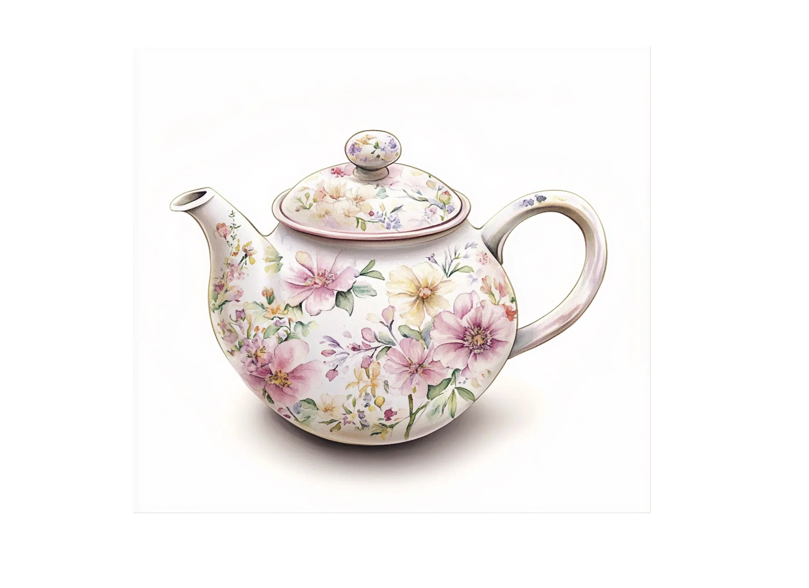 Elegant Floral Teapots Clipart Bundle