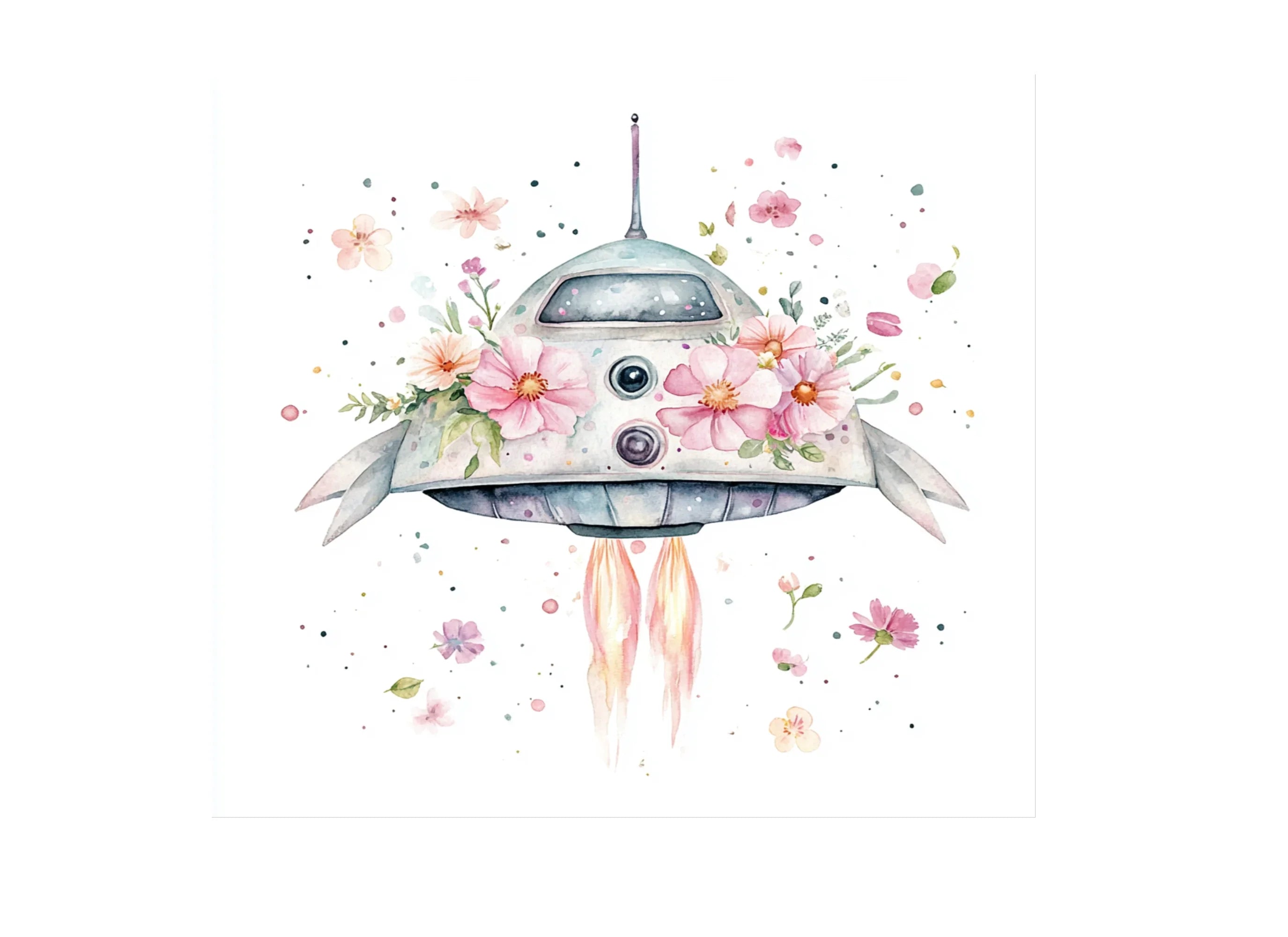 Whimsical Space Adventure Floral Clipart Bundle