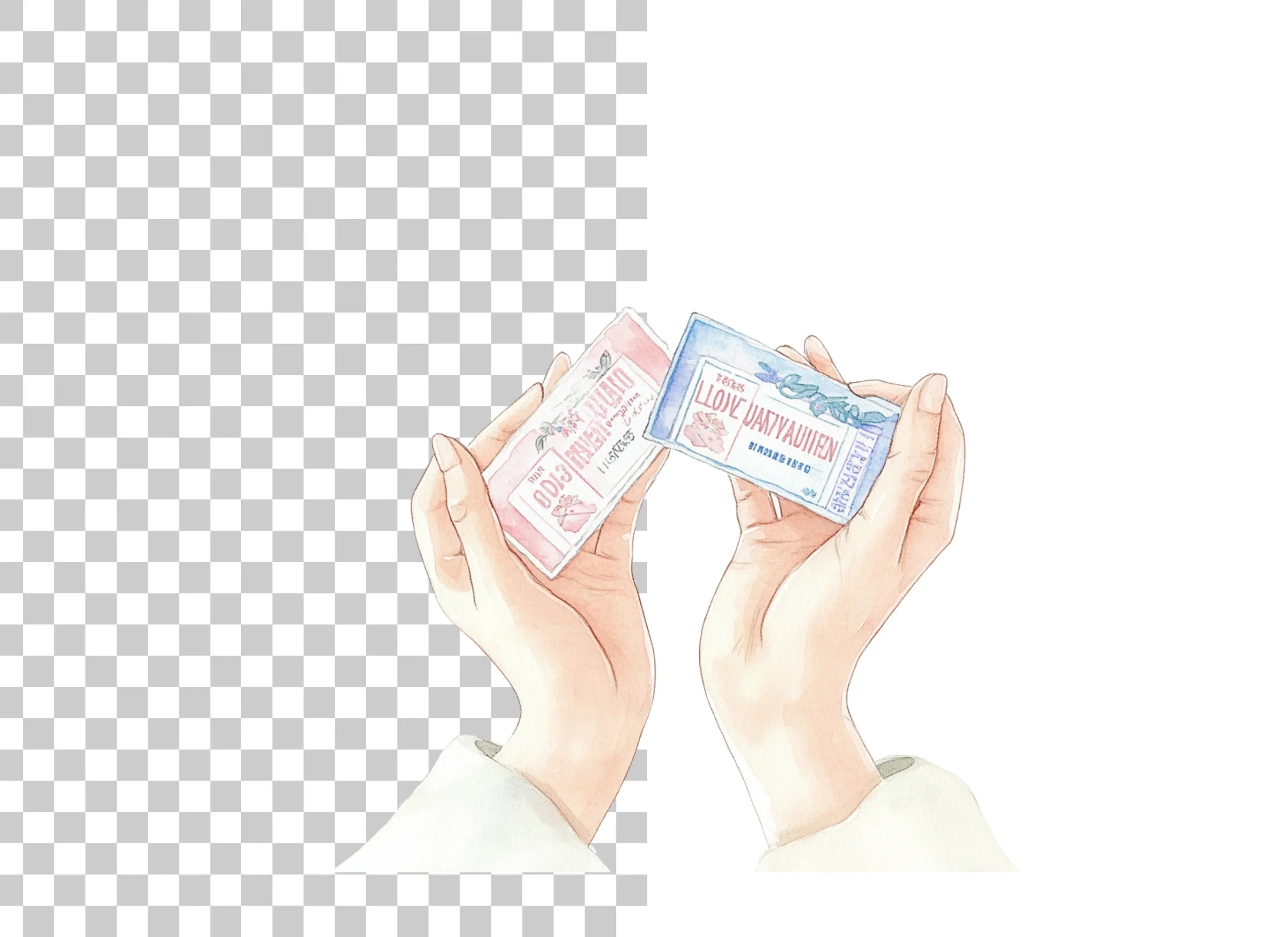 Hands Holding Tickets Clipart Bundle