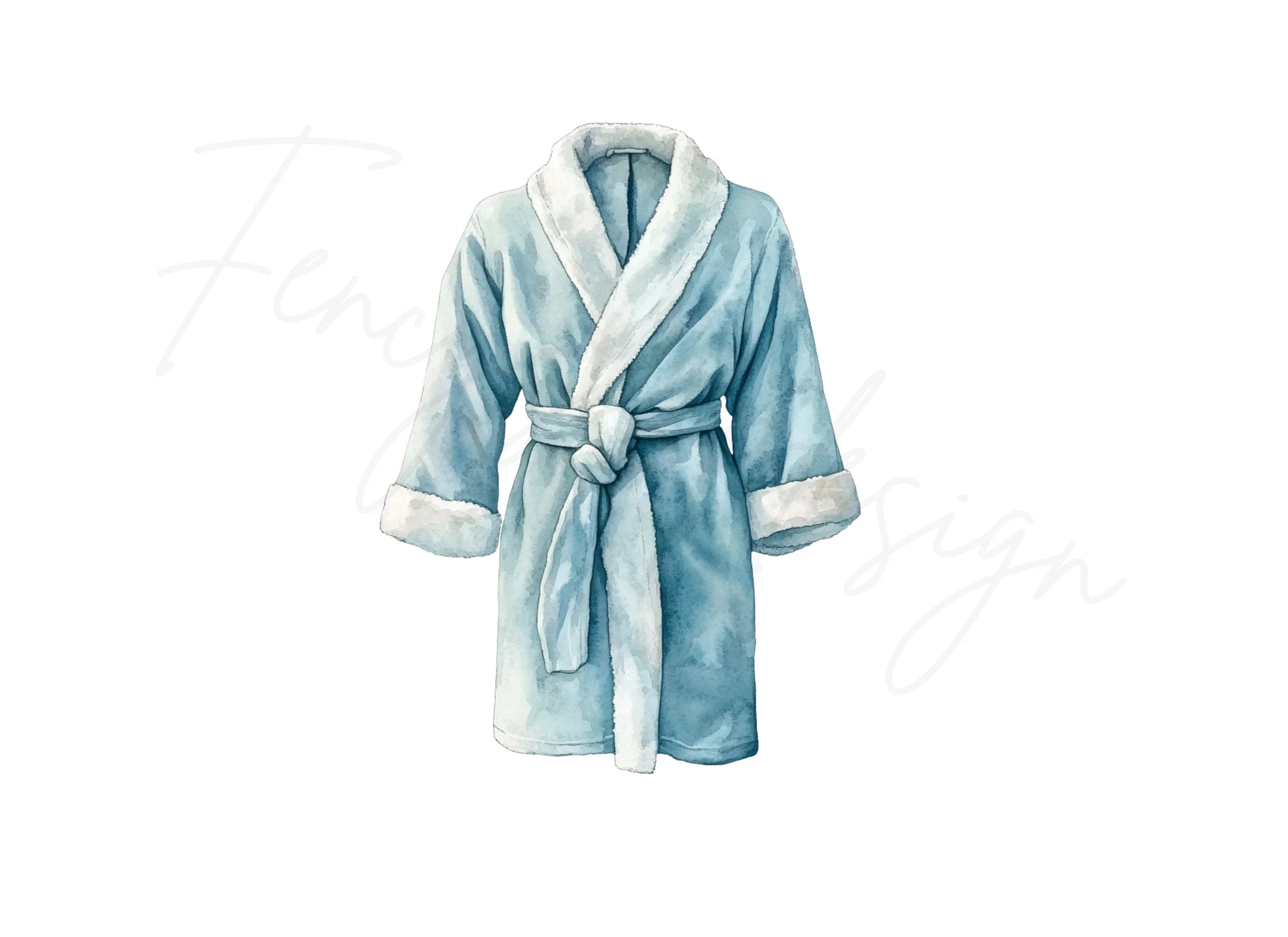 Soft Blue Bathrobe Clipart Bundle