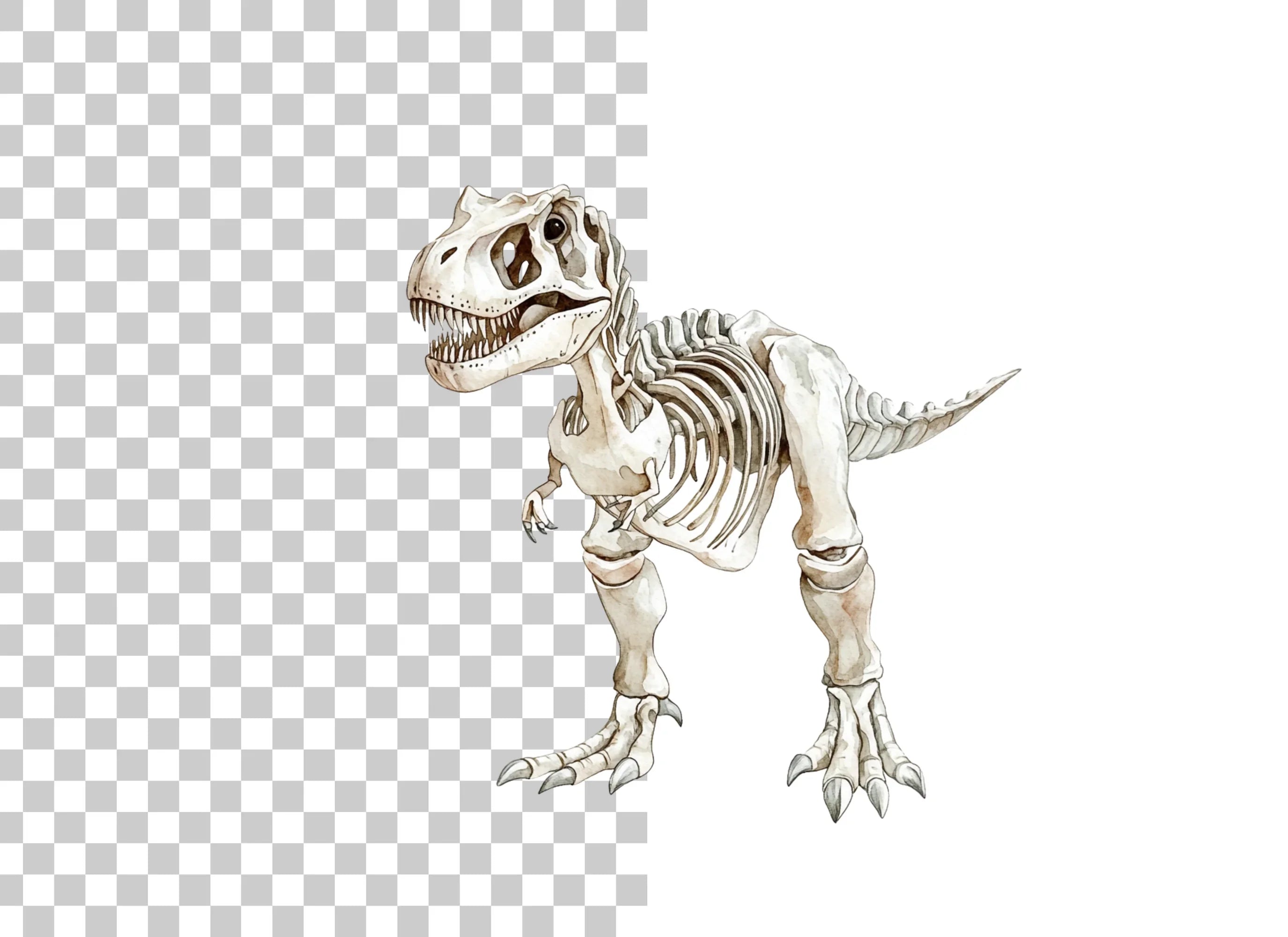 Rex Dinosaur Skeleton Clipart Bundle