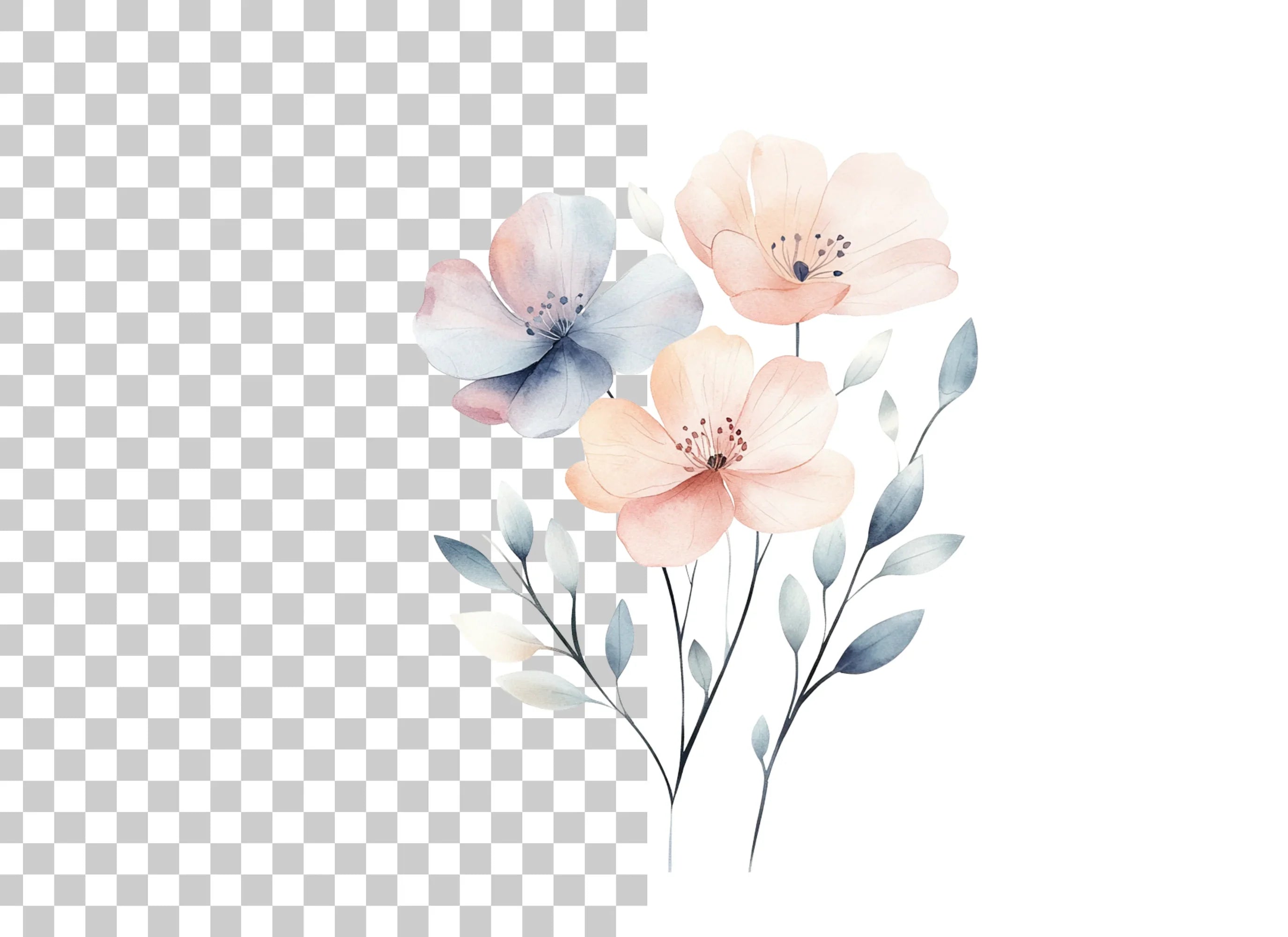 Soft Floral Clipart Bundle